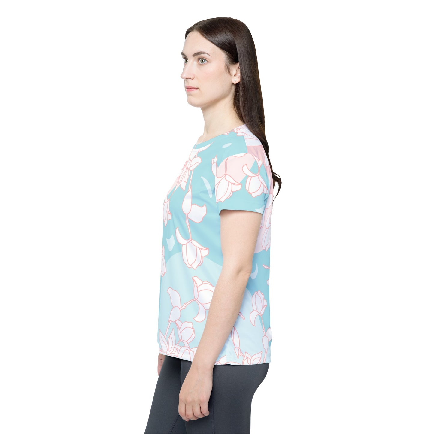 Poly Jersey Tee Shirt with floral prints