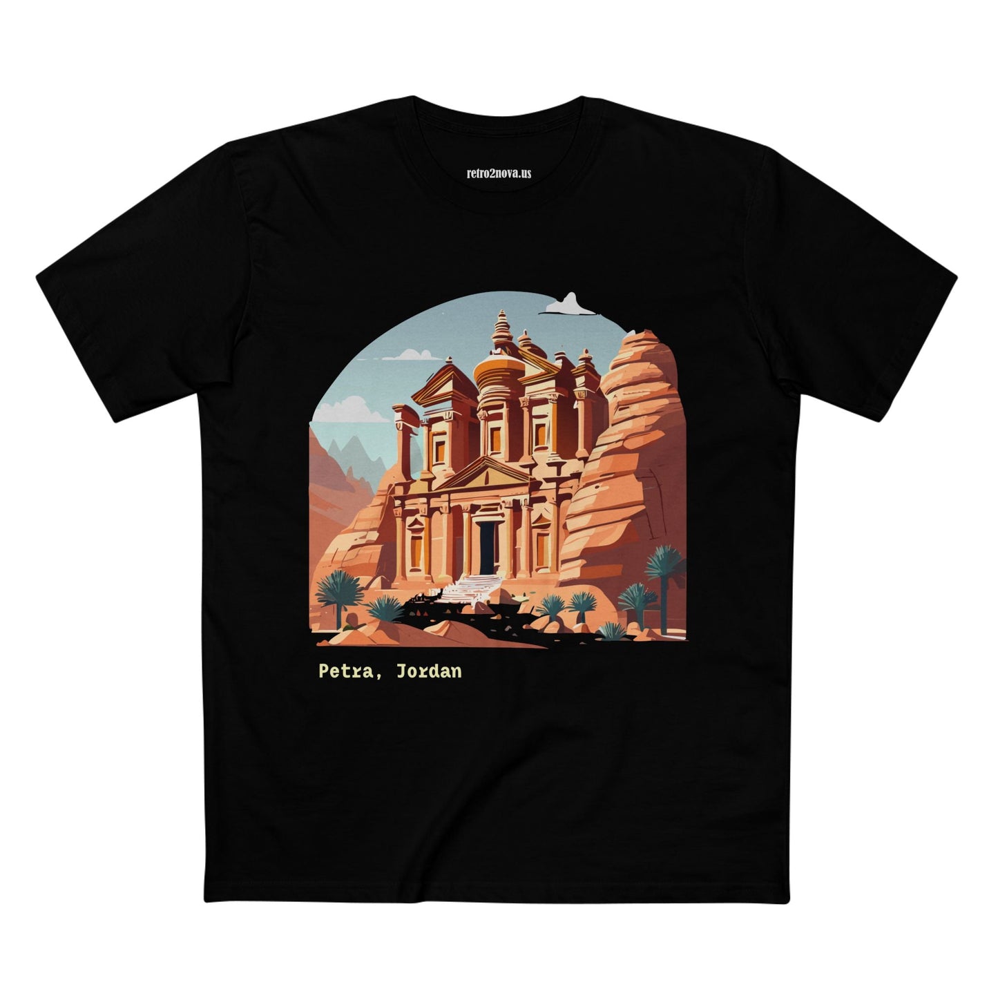 Travel Shirt Unisex Petra Tourist Shirt Art Design Premium Cotton Tee Retro2Nova