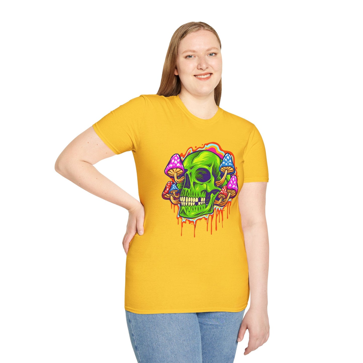 Skull Tee Shirt Unisex Skeleton Shirt With Skull Design Gildan Softstyle 64000 Cotton Tee