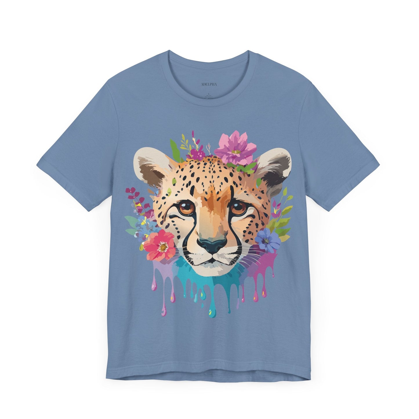 Adelpha Graphic Tee Cheetah Art Design Unisex Short Sleeve Shirt