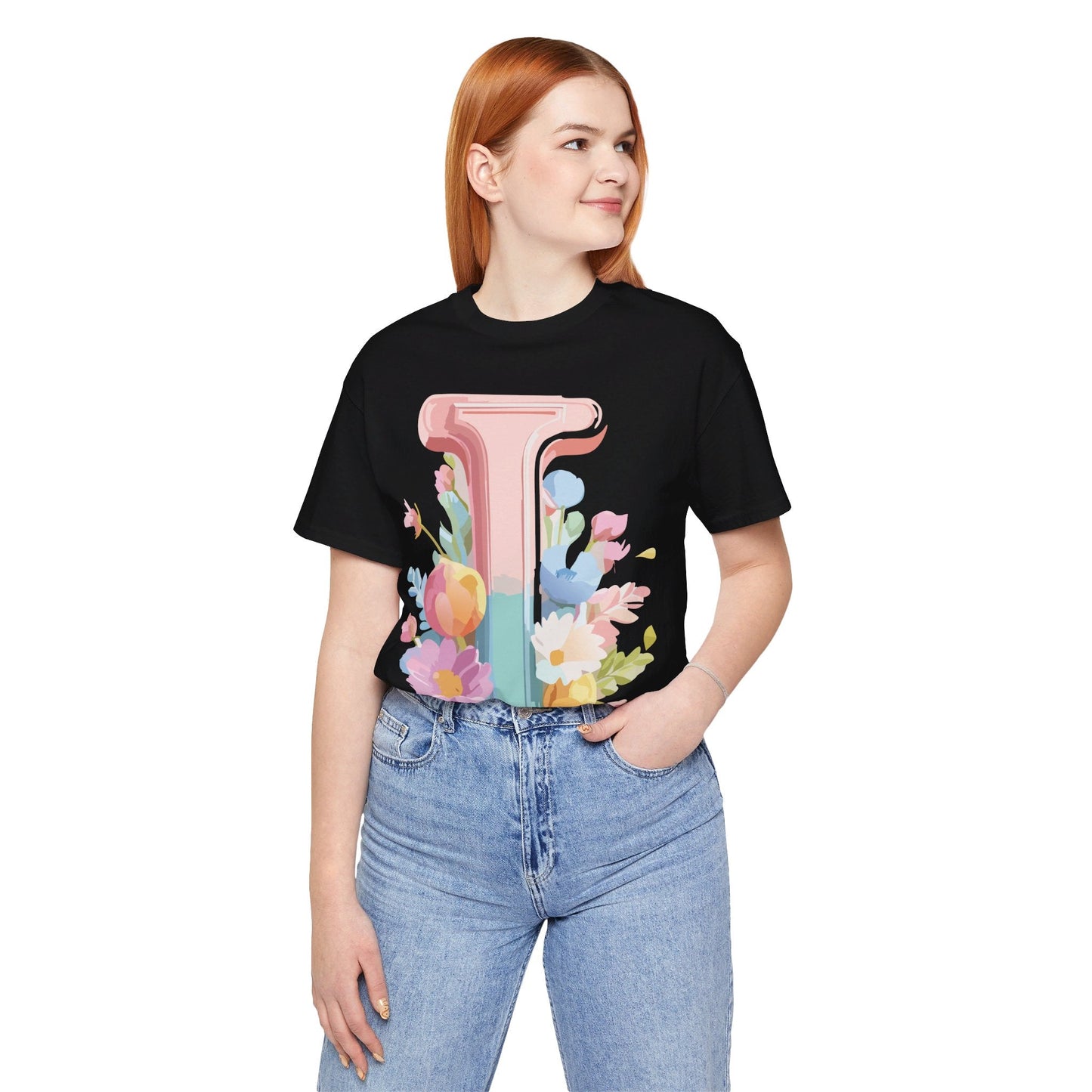 Letter I Shirt Graphic Tee Unisex Short Sleeve Adelpha Vintage Inspired Artwork Design