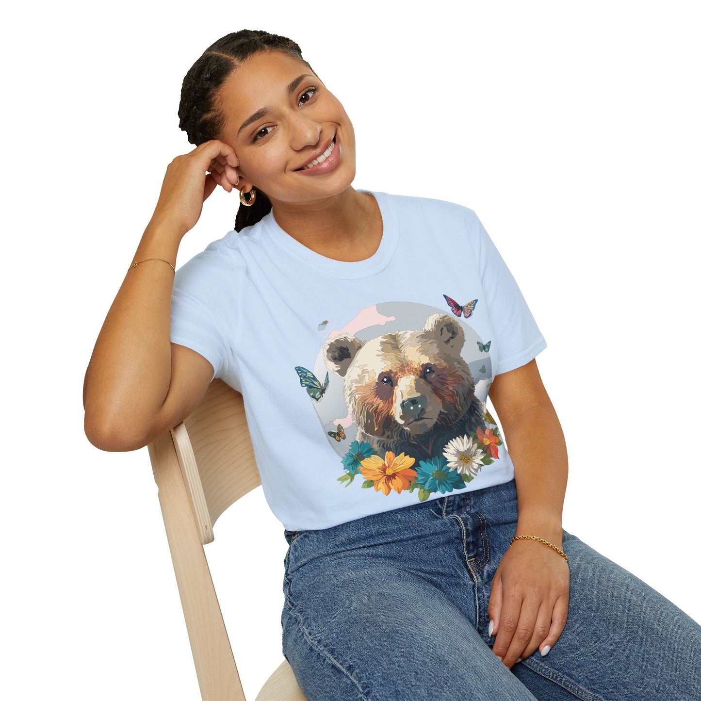 Bear T Shirt Unisex Gildan Softstyle Cotton Tee With Teddy Bear Design Lightweight Comfort
