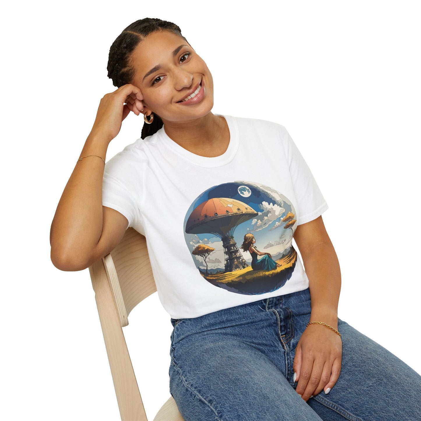 Womens Graphic T Shirts Art Design Shirt Softstyle Short Sleeve Cotton Tee Premium Quality