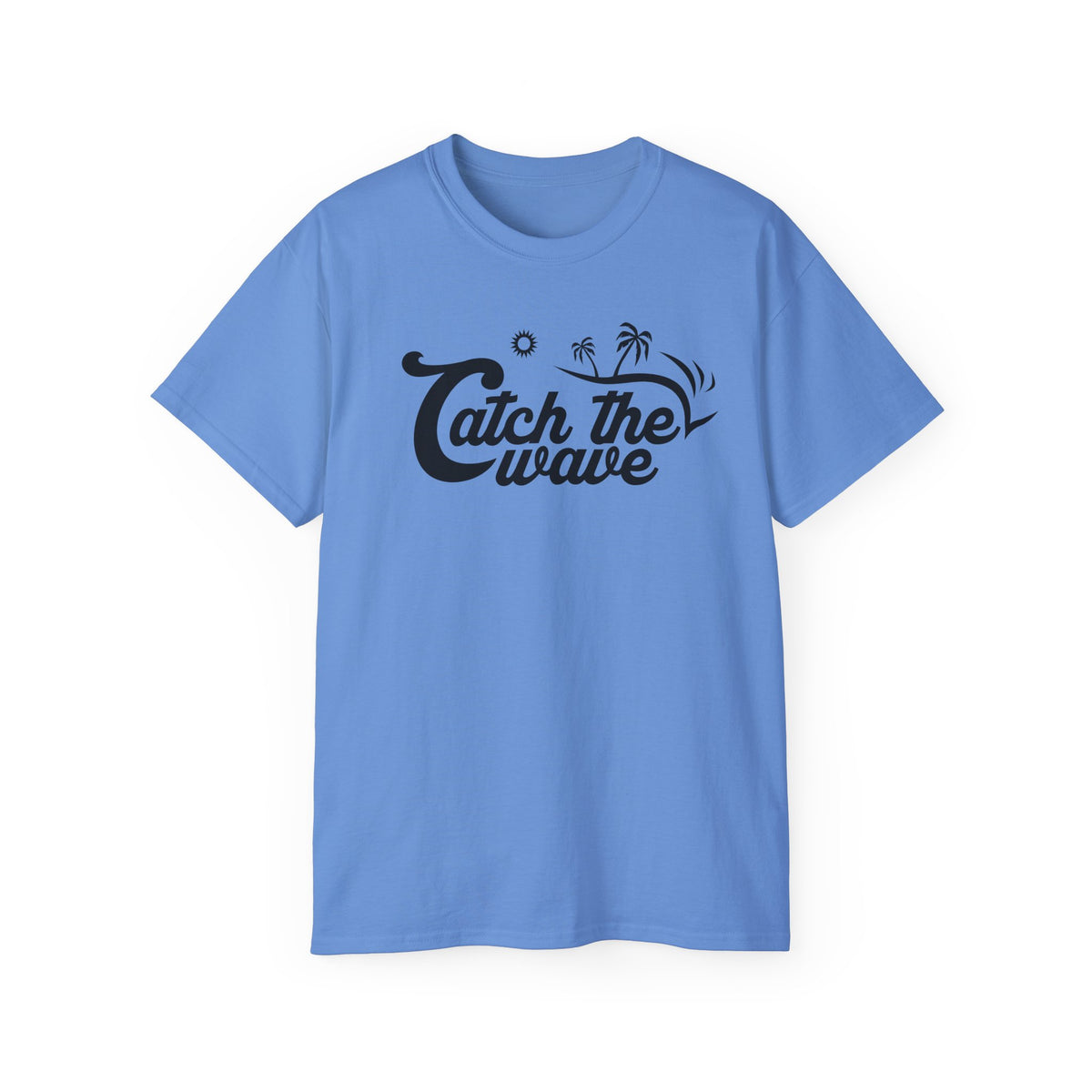Catch the Wave Tee | Surf Script Typography, Palm Trees, Beach Vibes