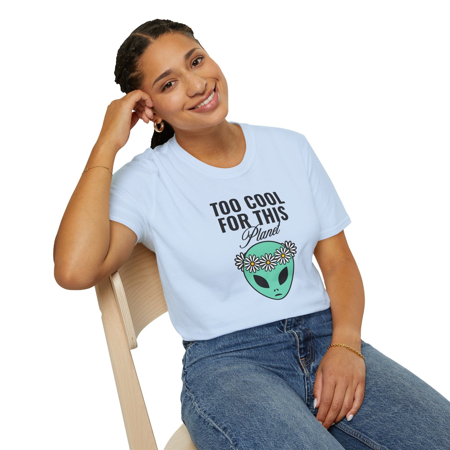 Alien Graphic Tee  Too Cool For This Planet Floral Crown