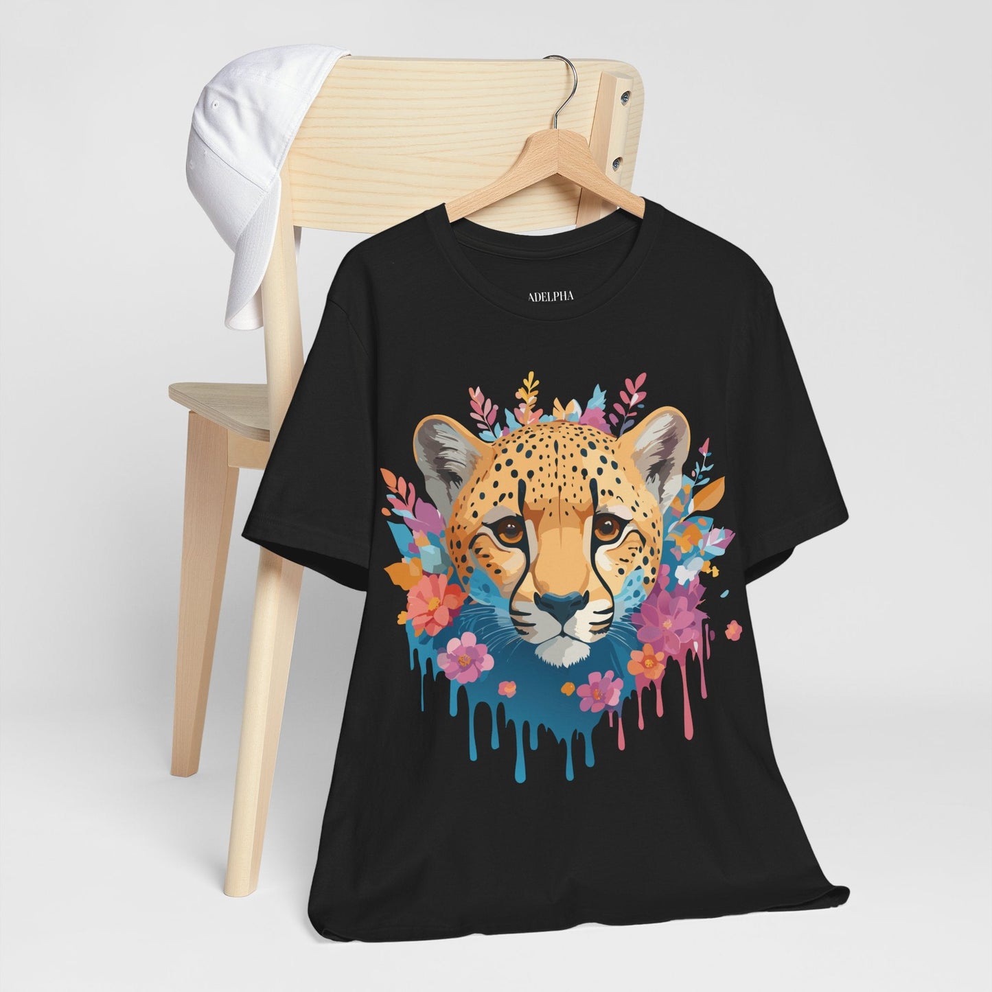 Adelpha Cheetah Graphic Tee Unisex Vintage Inspired Artwork Short Sleeve Jersey