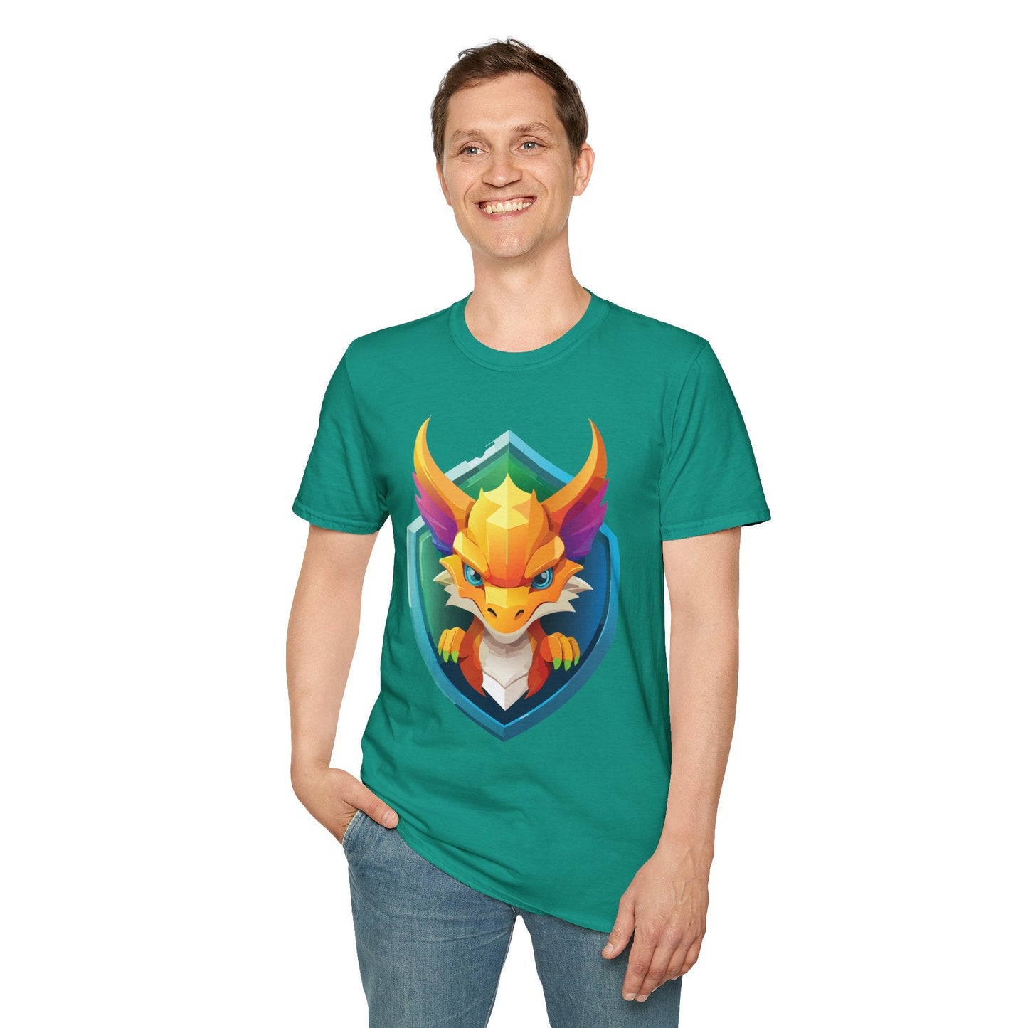 Dragon T Shirt Unisex Dragon Graphic Tee With Animal Design Soft Cotton Gildan Softstyle 64000