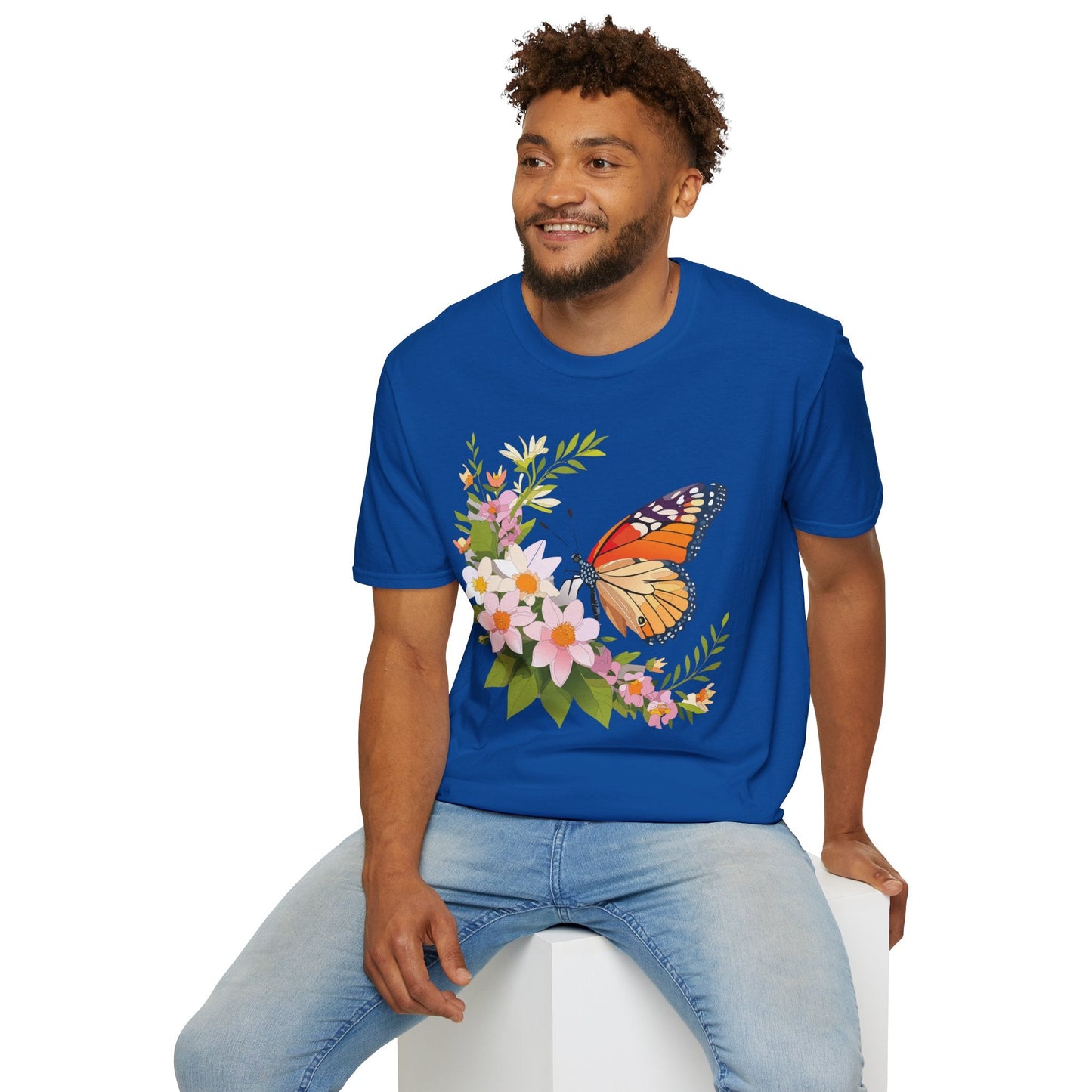 Monarch Butterfly T Shirt Unisex Softstyle Gildan 64000 100 Percent Cotton Tee Breathable