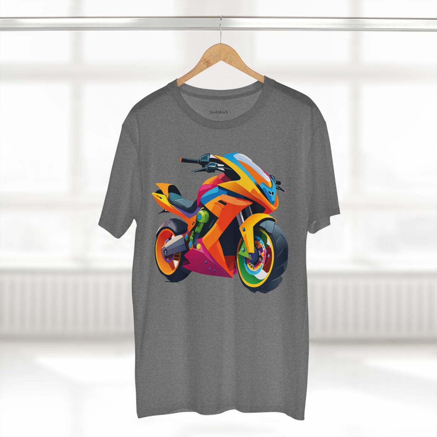 Moto Bike Graphic Unisex 100 Cotton Staple Tee 8