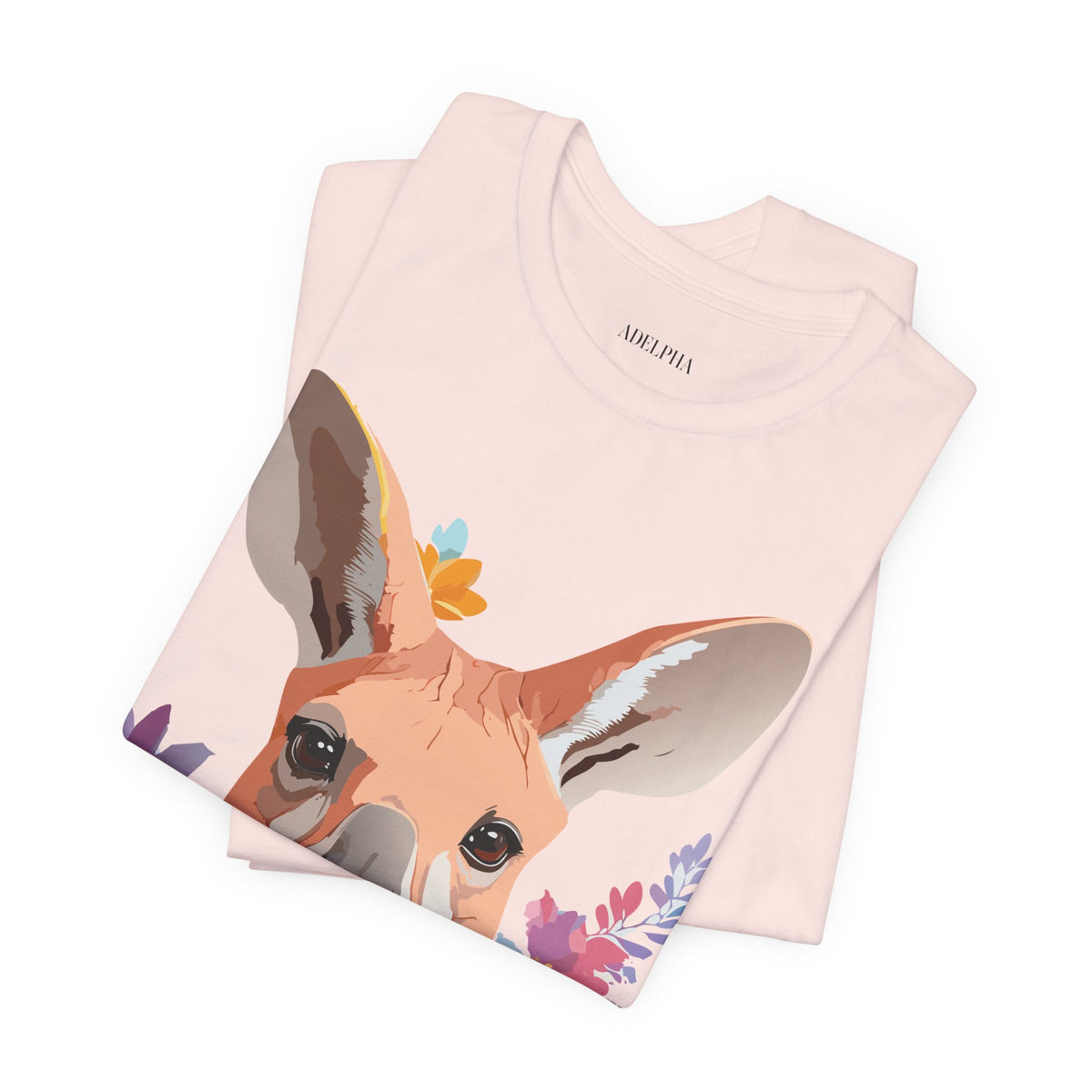 Kangaroo Graphic Unisex Cotton Bella+Canvas Tee with Art Animal Design e38