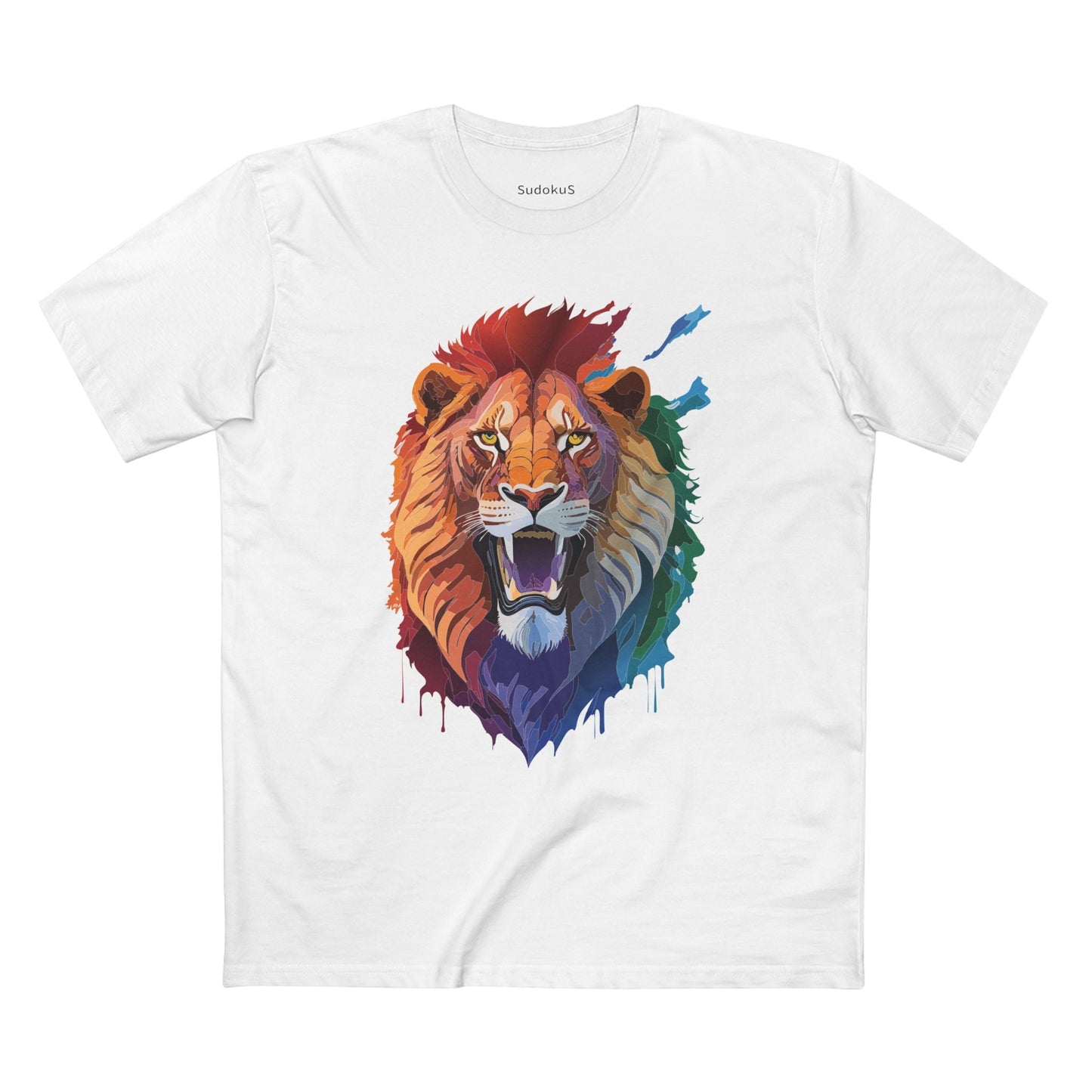 Lion Graphic Unisex 100 Cotton Staple Tee with Animal Design Artwork 29