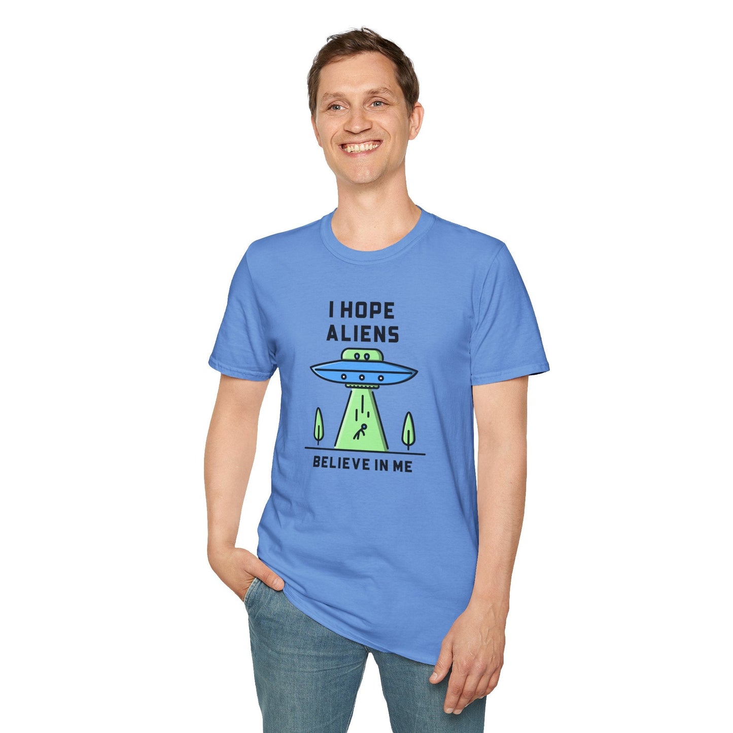Alien UFO TShirt  I Hope Aliens Believe In Me Cute SciFi Graphic Tee