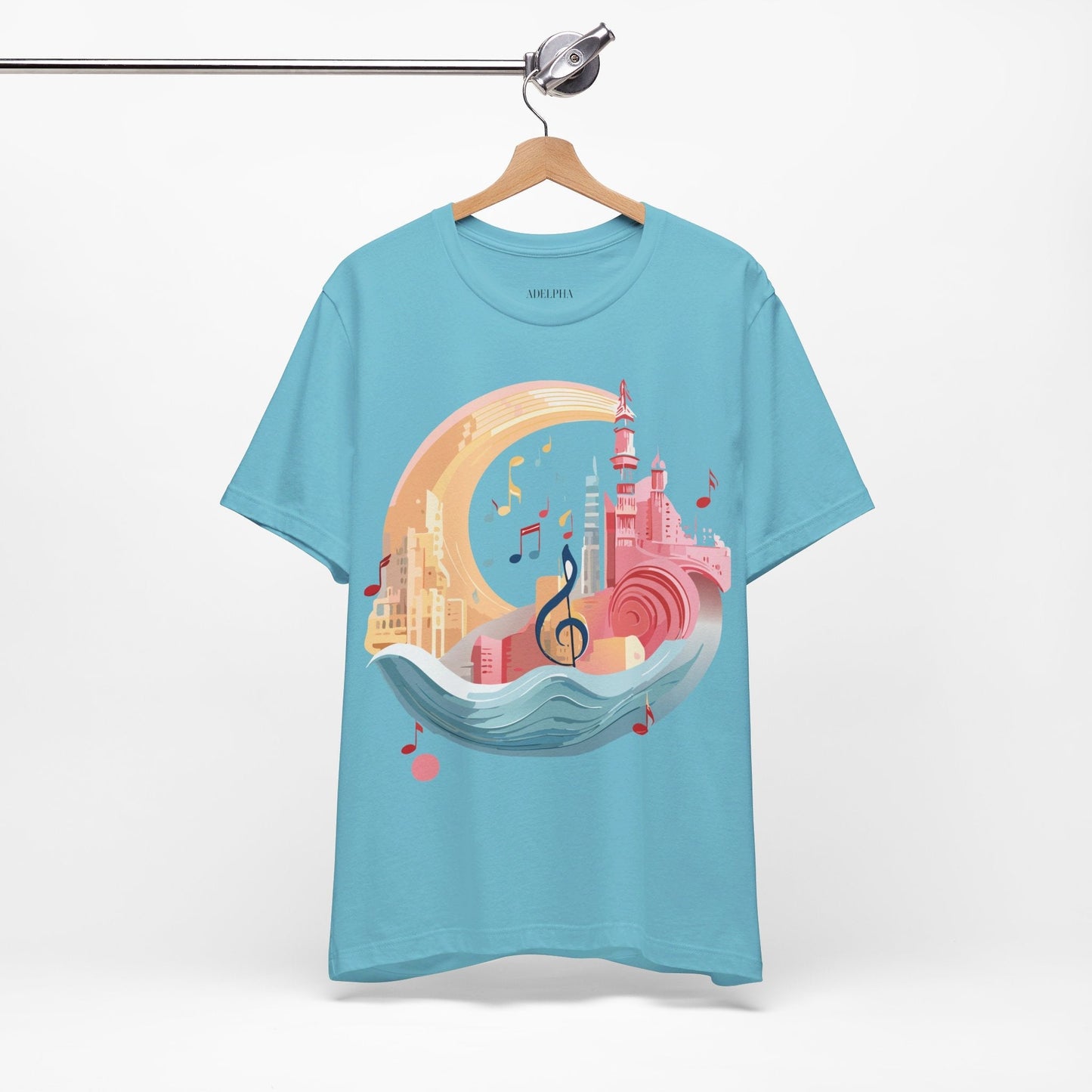 Music Graphic T Shirt Unisex Jersey Short Sleeve Art Design by Adelpha Vintage Inspired Tee