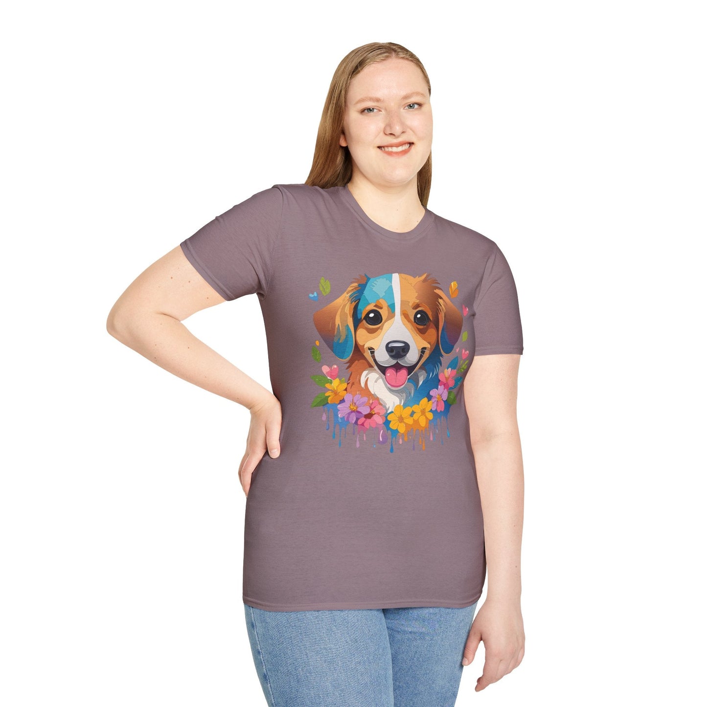 Dog Shirt Unisex Animal Tee 100 Percent Cotton Gildan Softstyle 64000