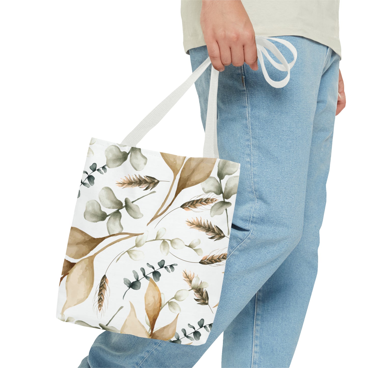 Canvastasche mit floralen Prints 