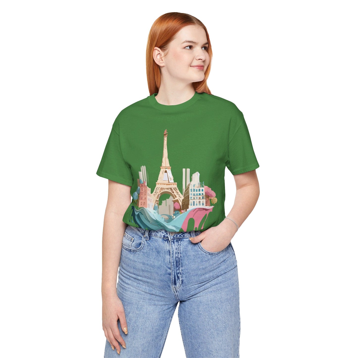 Paris Tourist Graphic Tee Unisex Jersey Short Sleeve Art Design By Vintage Inspired