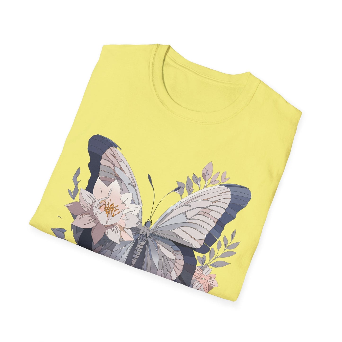 Butterfly T Shirt Unisex Monarch Print Softstyle Cotton Tee for Everyday Comfort