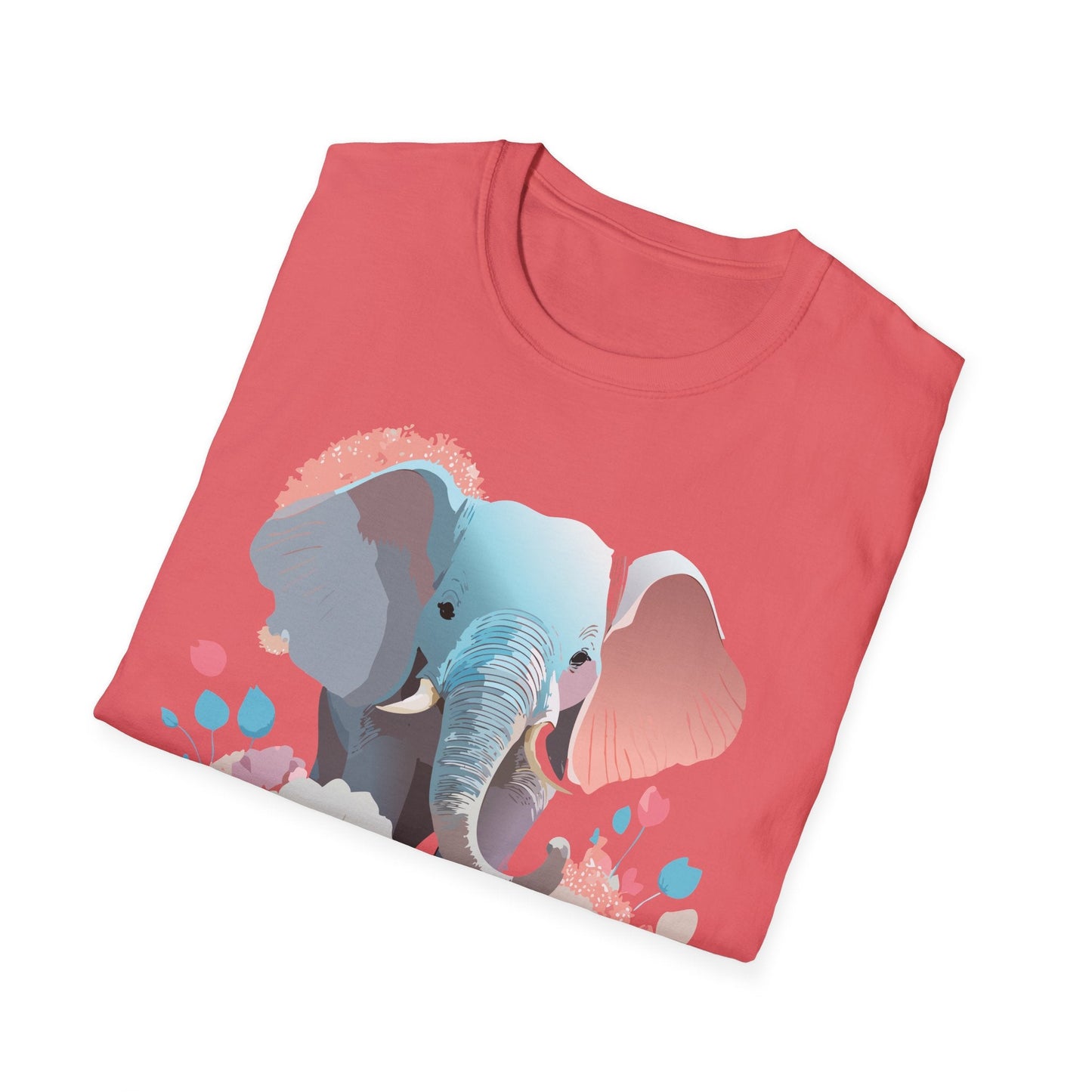 Elephant T Shirt Unisex Softstyle Graphic Tee With Elephant Animation Animal Print