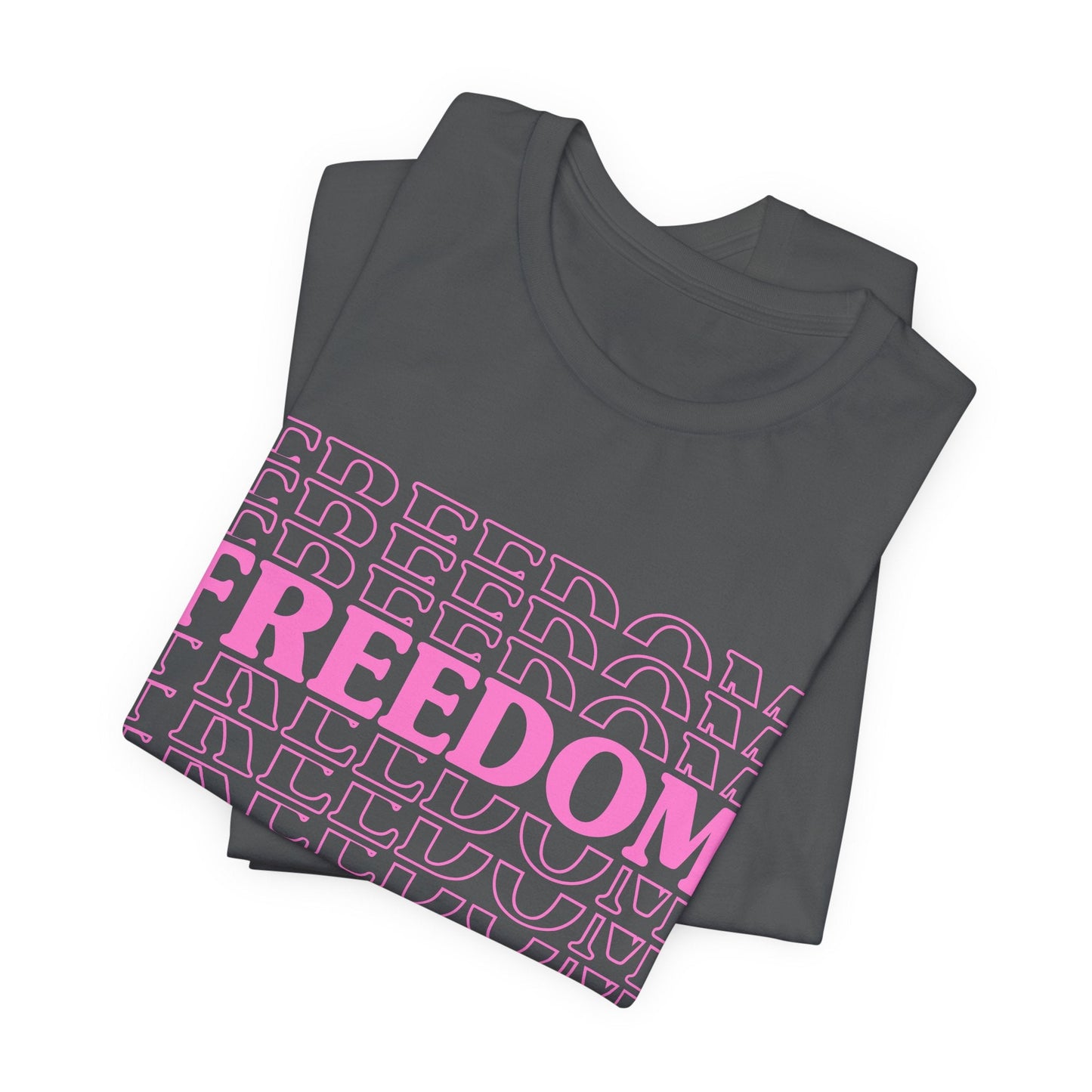Freedom Text Graphic Unisex Cotton T-Shirt a8