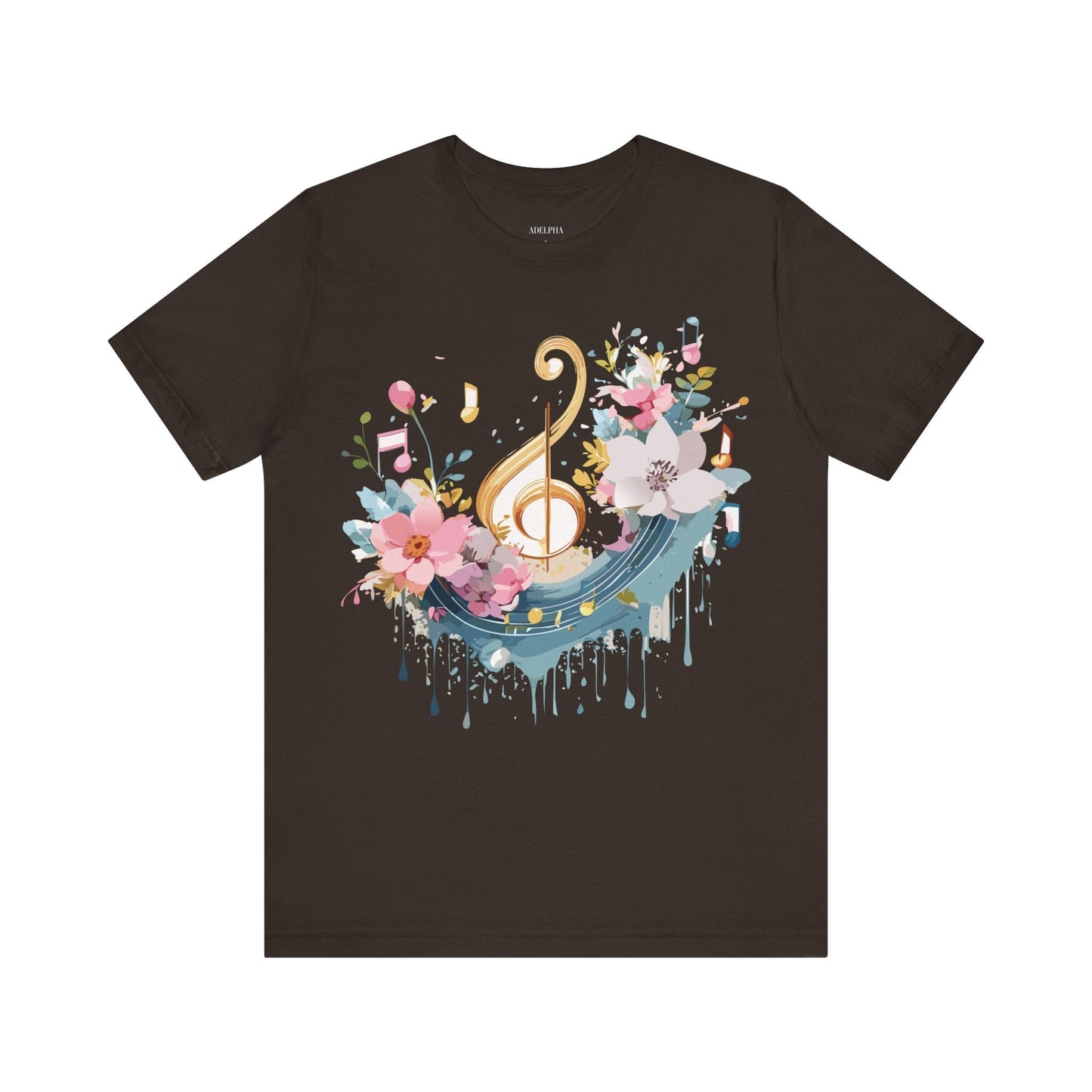 Music Graphic Unisex 100 Cotton Vintage Art with Musical Elements Tee 65