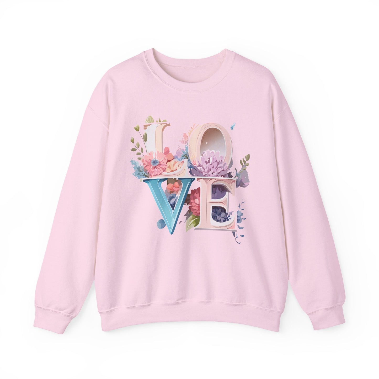 Floral Love Sweatshirt Valentines Day Sweatshirt Love Flower Unisex Crewneck Sweatshirt