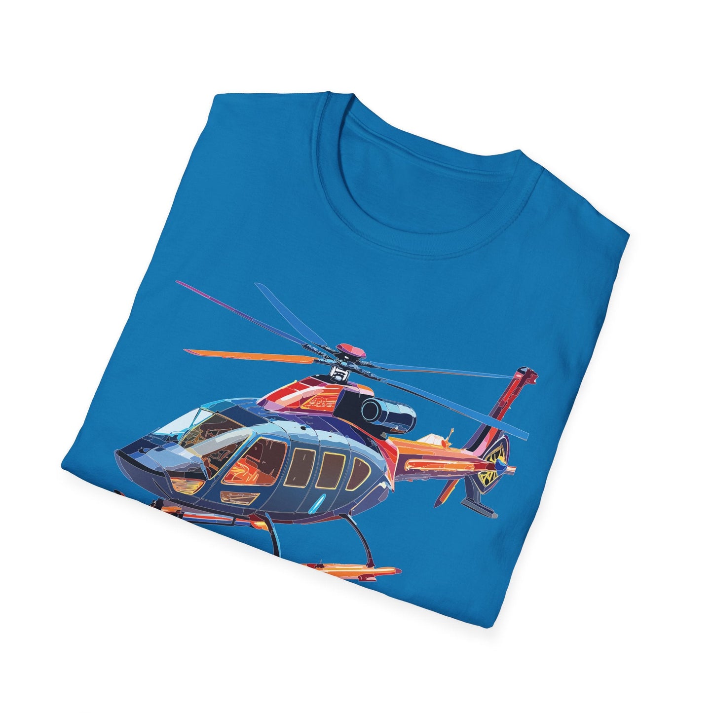 Chopper Helicopter Graphic Unisex Cotton Softstyle Short Sleeve Tee 4