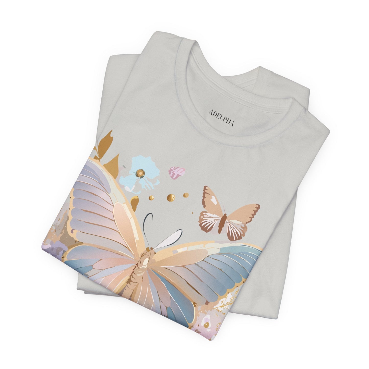 Butterfly Graphic Unisex 100 Cotton Lightweight Vintage Floral Design Jersey Tee 11