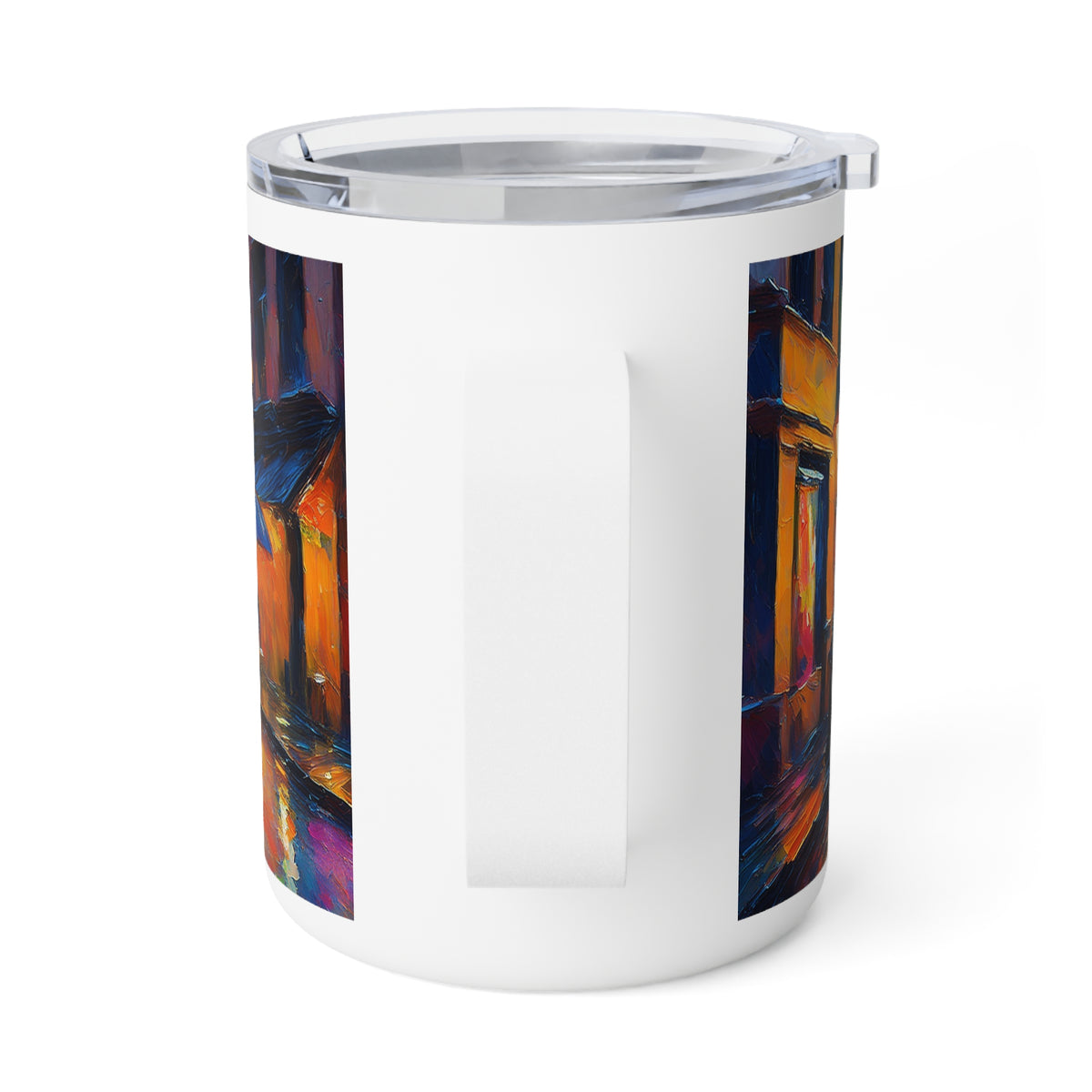 3 Art Design Insulated Coffee Mug Clear Lid 10oz Insulated Coffee Mug 10oz