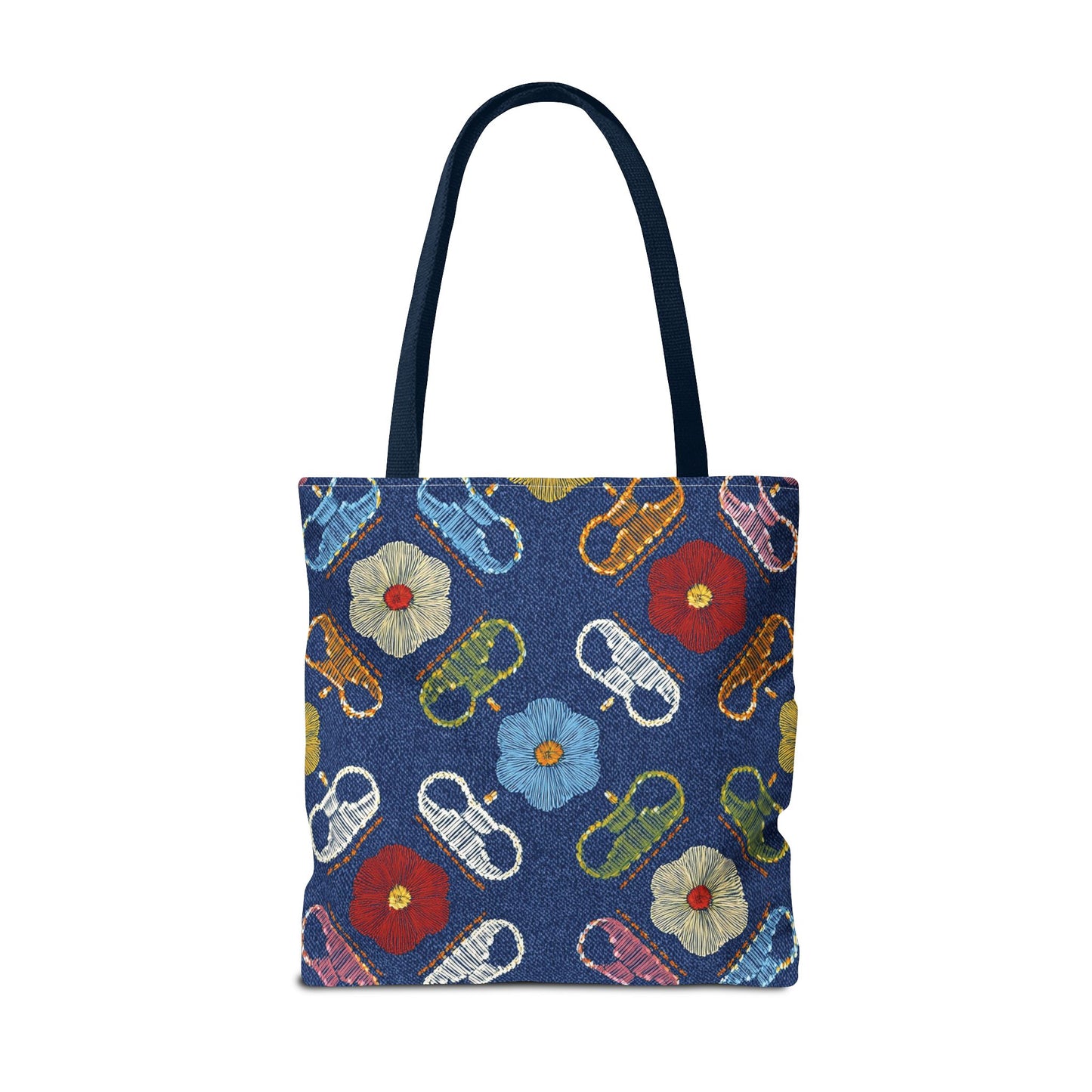 Denim Fabric Imitation Print Unisex Canvas Bag Poly Spun 3 Sizes Tote Bag 154