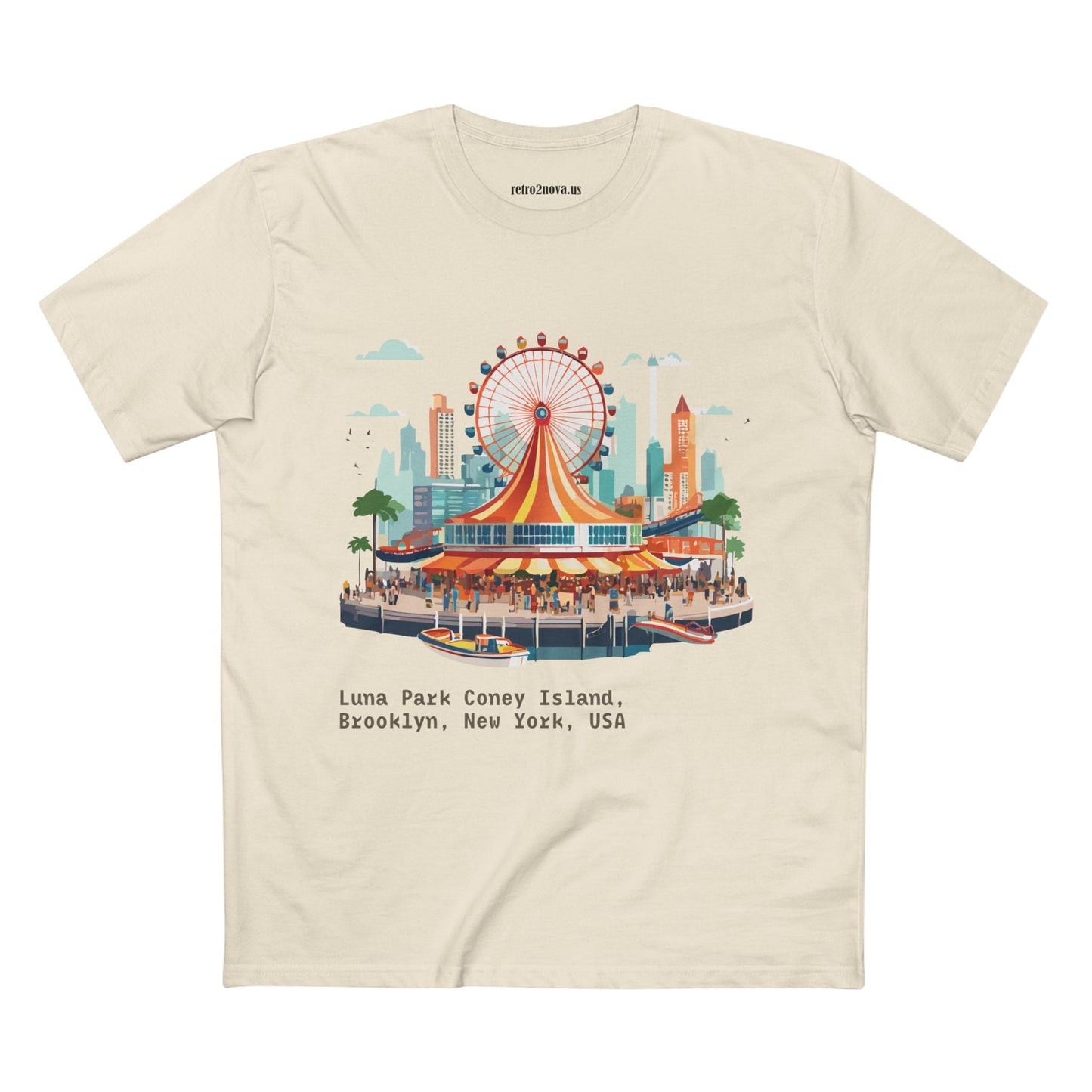 Travel Shirt Brooklyn Tourist Tee TT-13 Unisex By Retro2Nova Premium Cotton Art Collection
