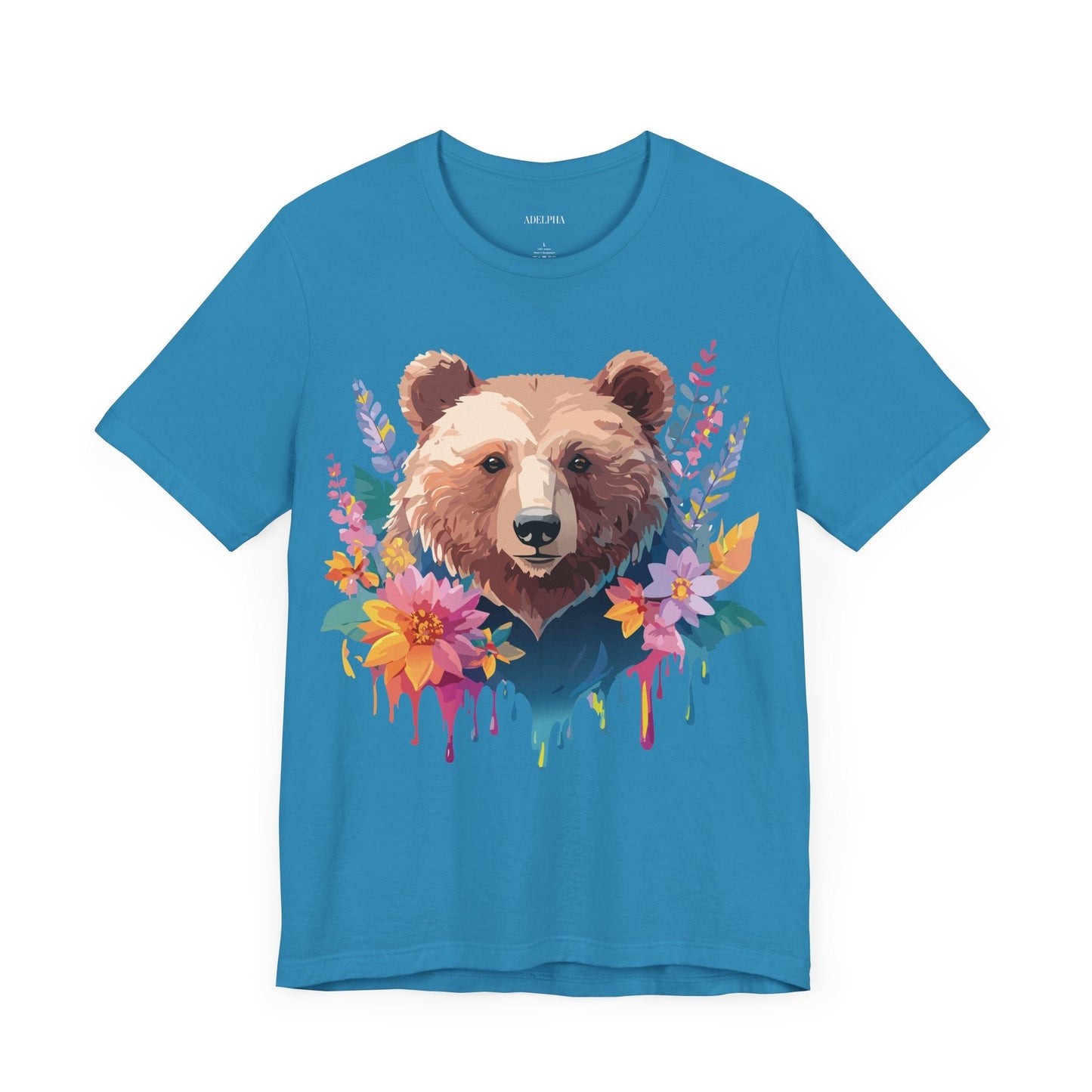 Bear Graphic Unisex 100 Cotton Short Sleeve Art Design Vintage T-Shirt 5