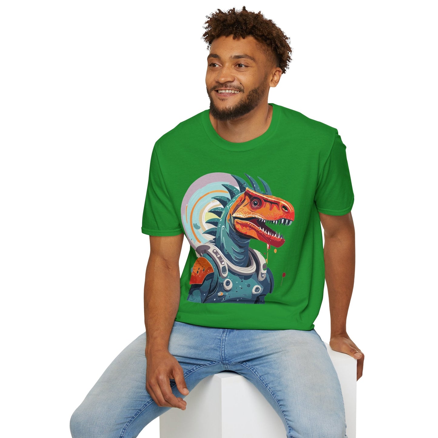 Unisex Gildan Softstyle 64000 Alien T Shirt With Cosmos Space Alien Art Graphic Tee