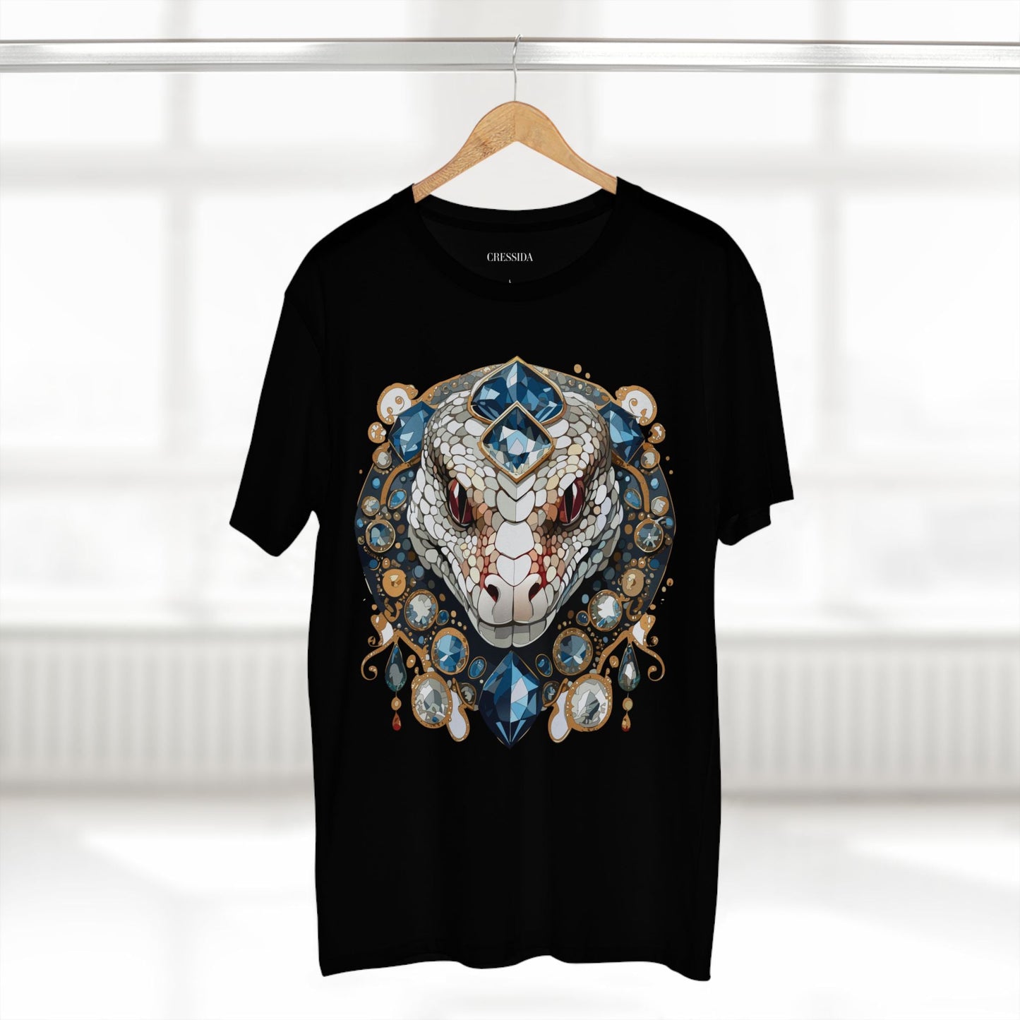 Snake Graphic Unisex 100 Cotton Tee With Unique Animal Golden Medallion Art Design 41