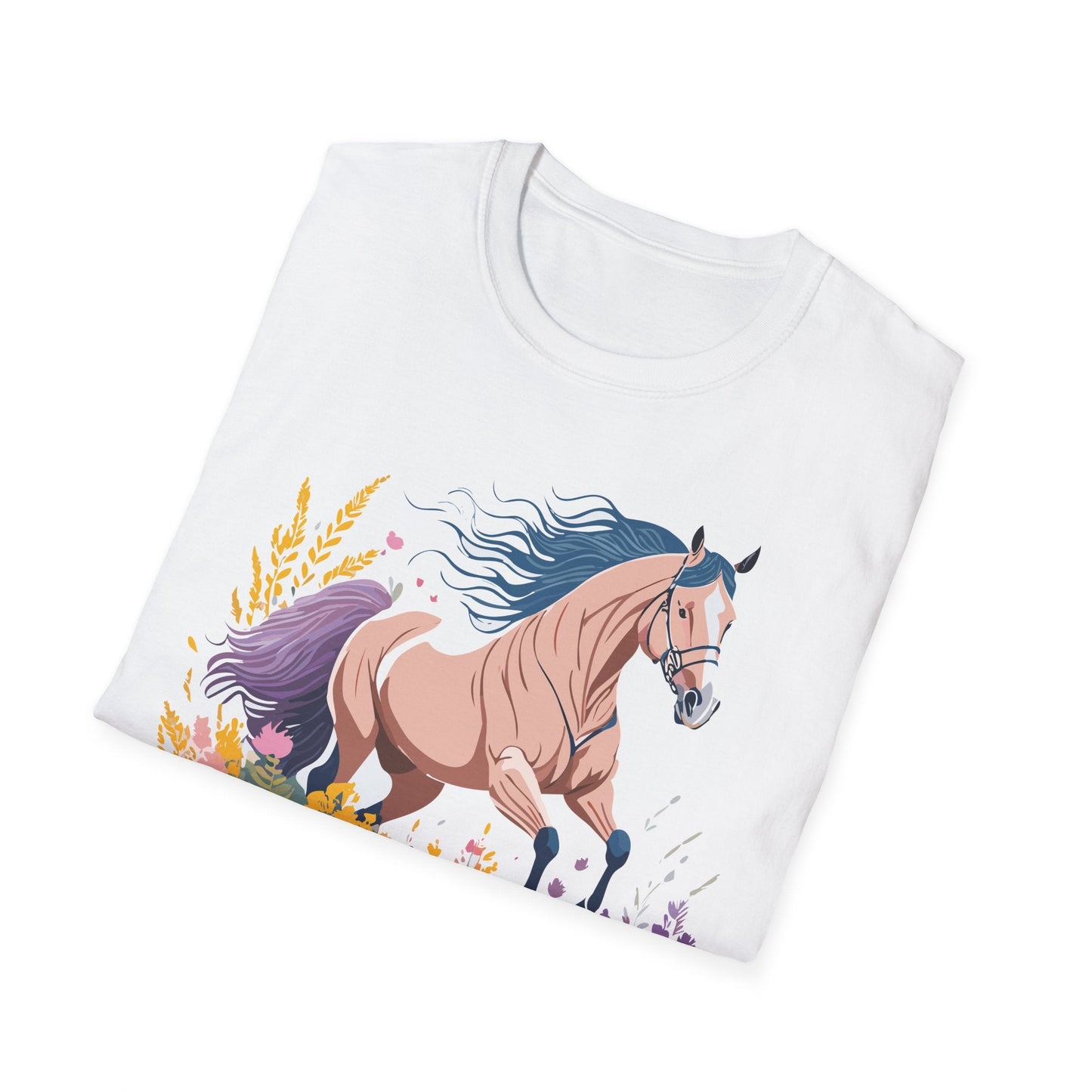 Unisex Horse Shirt With Animal Design Gildan Softstyle 64000 Tee