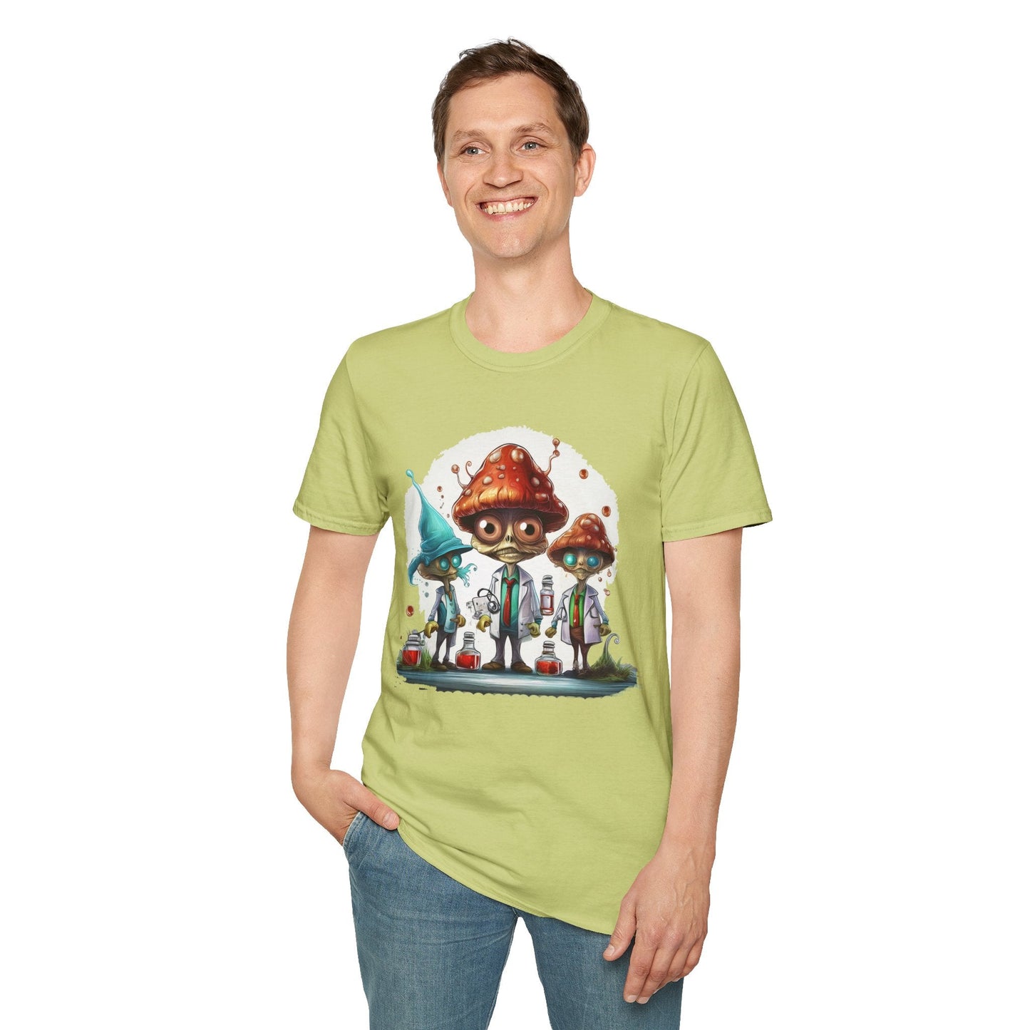 Mashroom Tee Shirt Unisex Funny Mashroom Design Cotton Tee Gildan Softstyle 64000