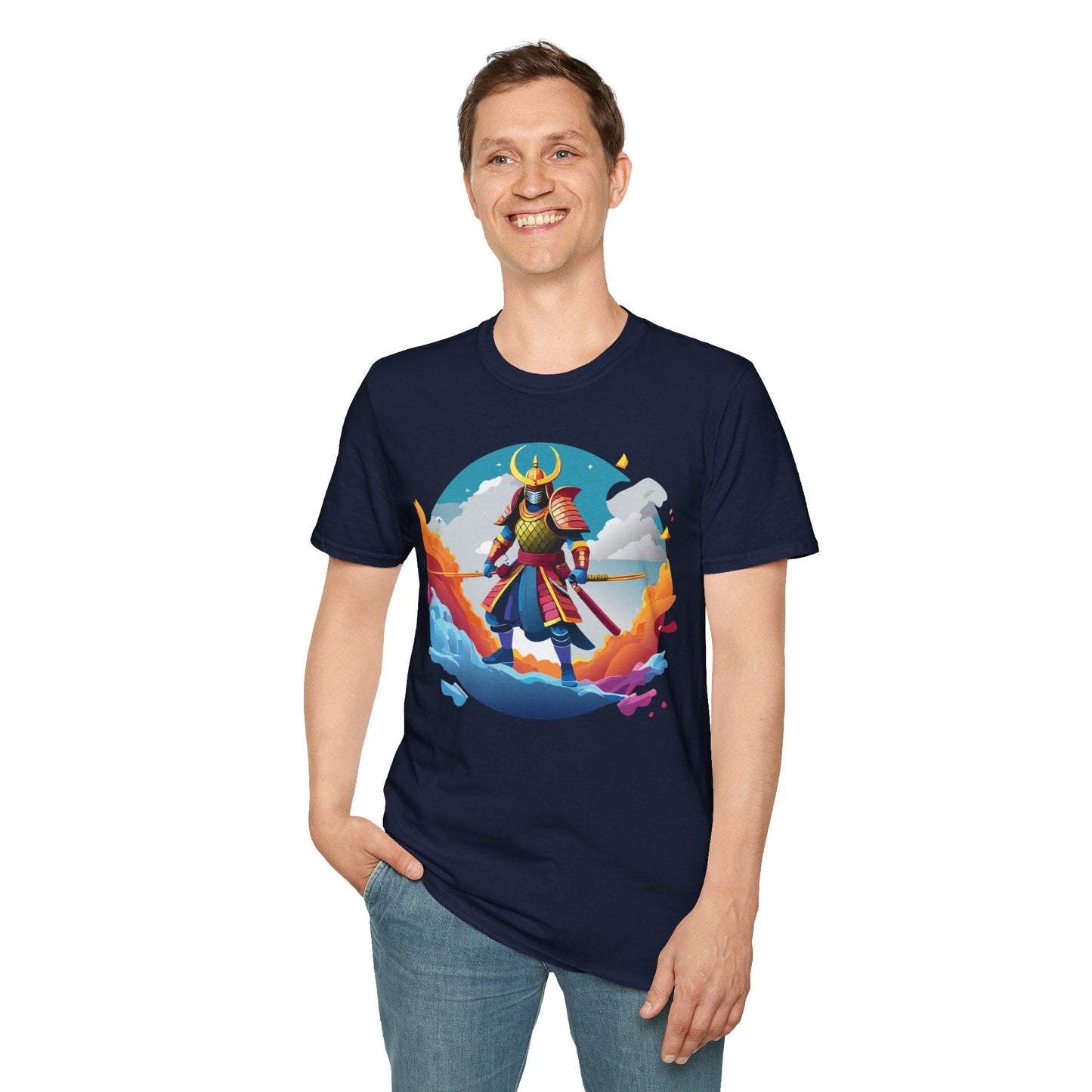 Samurai Shirt Unisex Gildan Softstyle 64000 Tee 100 Percent Ring Spun Cotton Lightweight