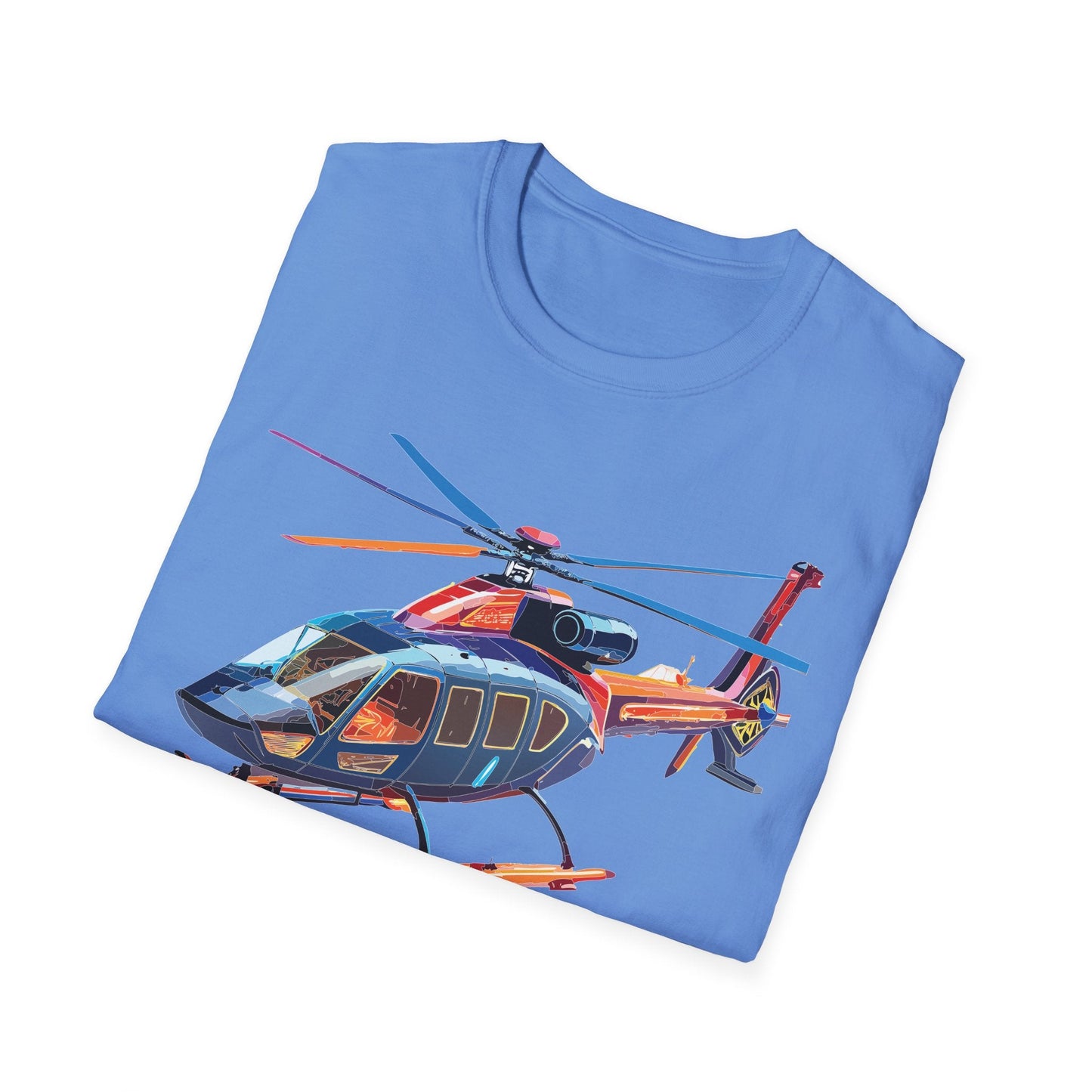 Chopper Helicopter Graphic T Shirt Unisex Softstyle Cotton Short Sleeve Artwork Design