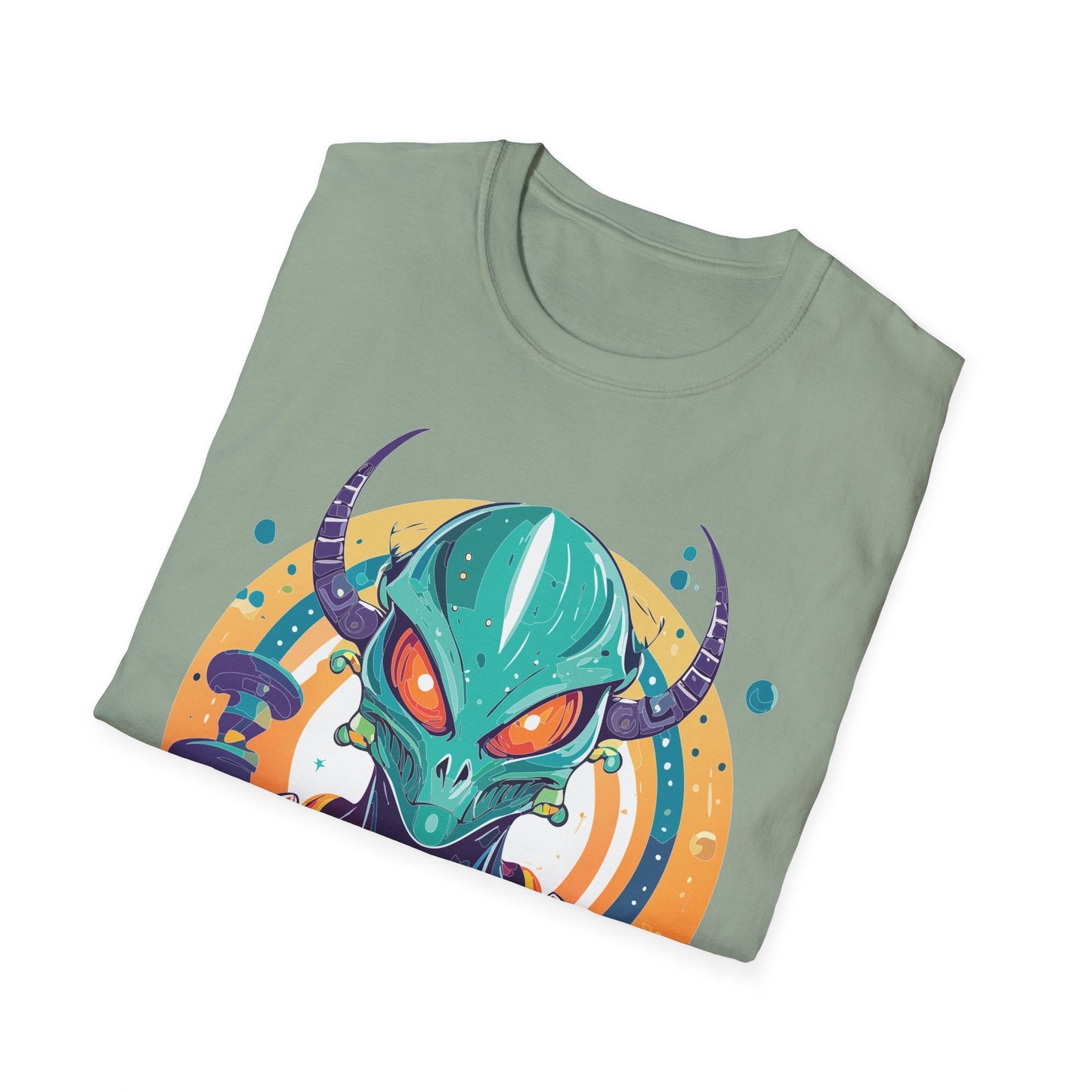 Alien Graphic Unisex Cotton Softstyle UFO Artwork Tee 14