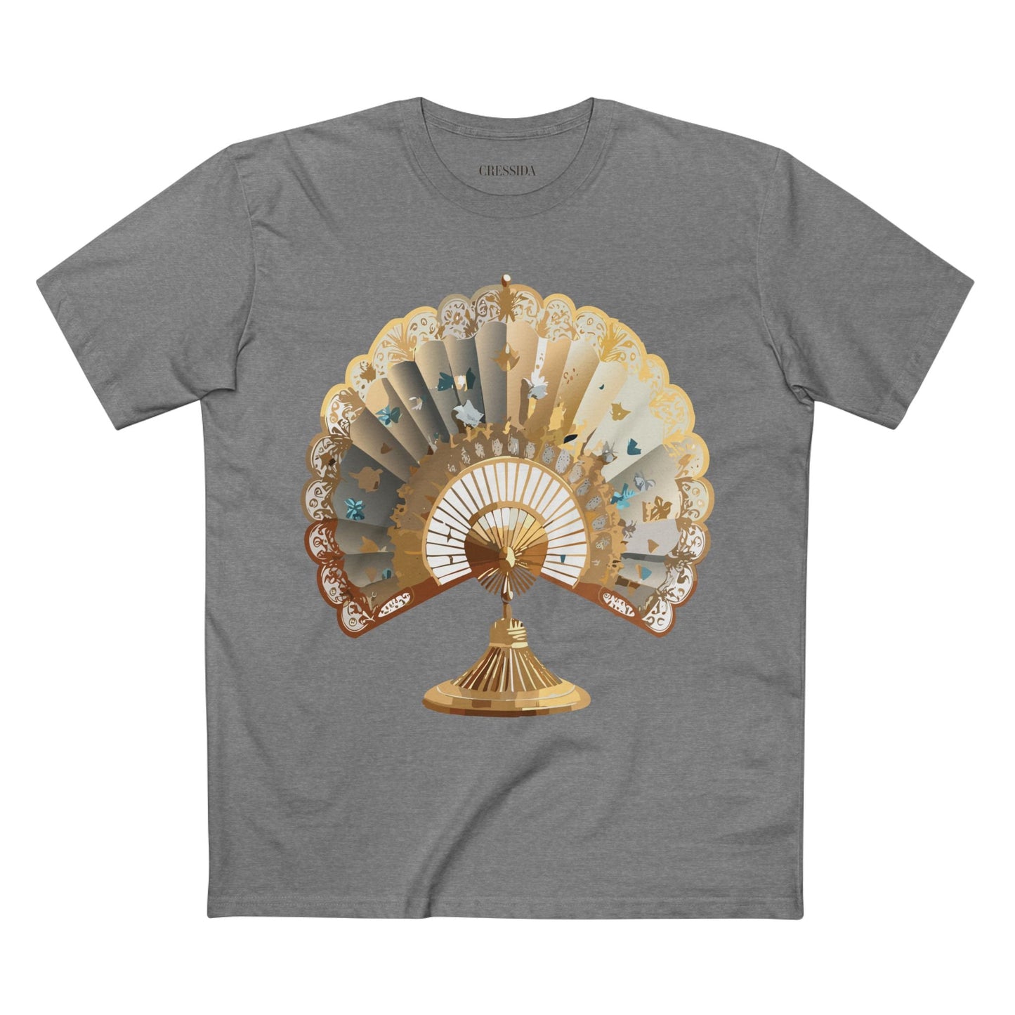 Antique Fan Graphic Design T-Shirt Unisex 100 Cotton Floral Carnival Artwork Tee 22