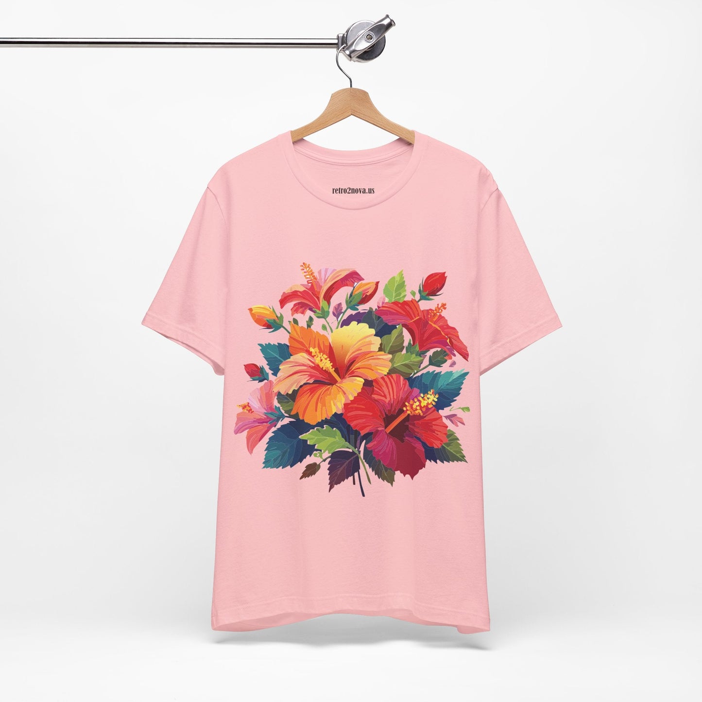 Retro2Nova Floral Shirt Unisex Jersey Short Sleeve Tee From Flowers Collection Bold Vibrant Design