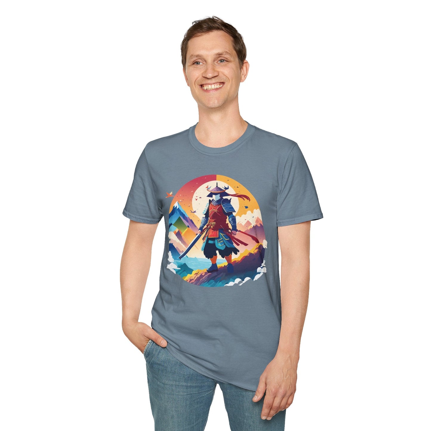 Samurai T Shirt Unisex Softstyle Gildan 64000 100 Percent Ring Spun Cotton Tee For Everyday Wear