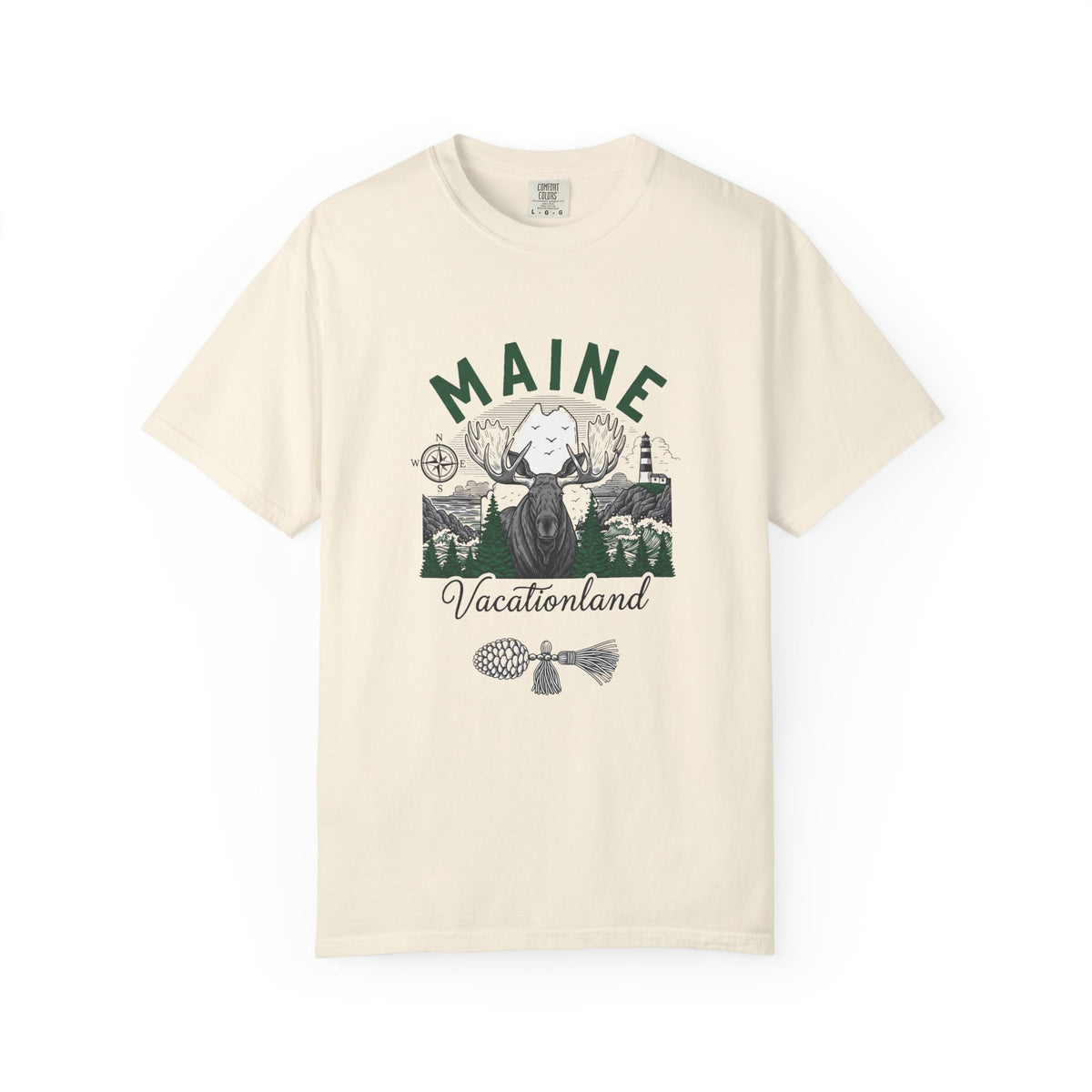 Maine State Travel Tourist Graphic Gift Tee Unisex 100 Cotton Comfort Colors T-Shirt