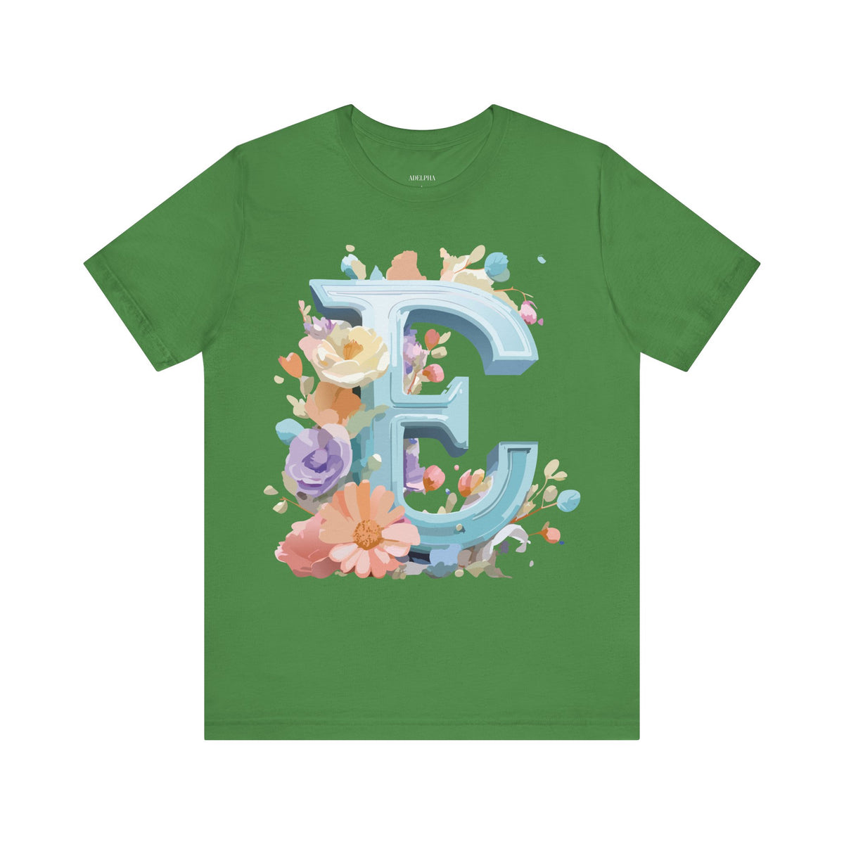 Letter E Graphic Unisex Cotton Bella+Canvas Tee with Art Letter Design