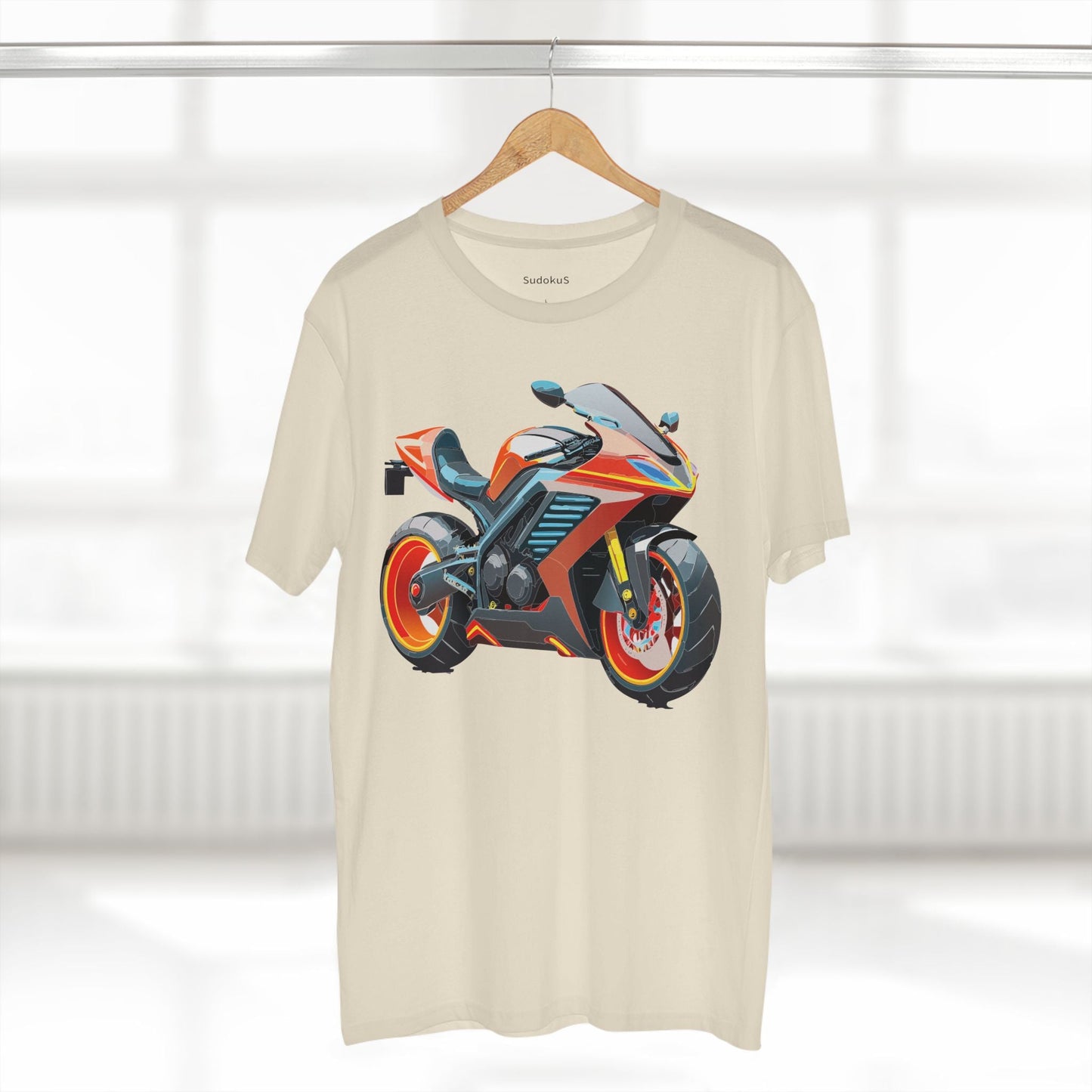 Moto Bike Graphic Unisex 100 Cotton Staple Tee 32