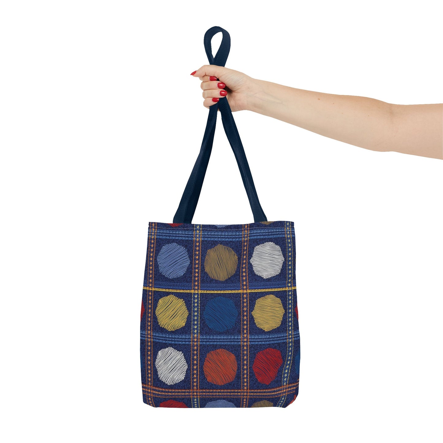 Denim Fabric Imitation Print Unisex Canvas Bag Poly Spun 3 Sizes Tote Bag 186