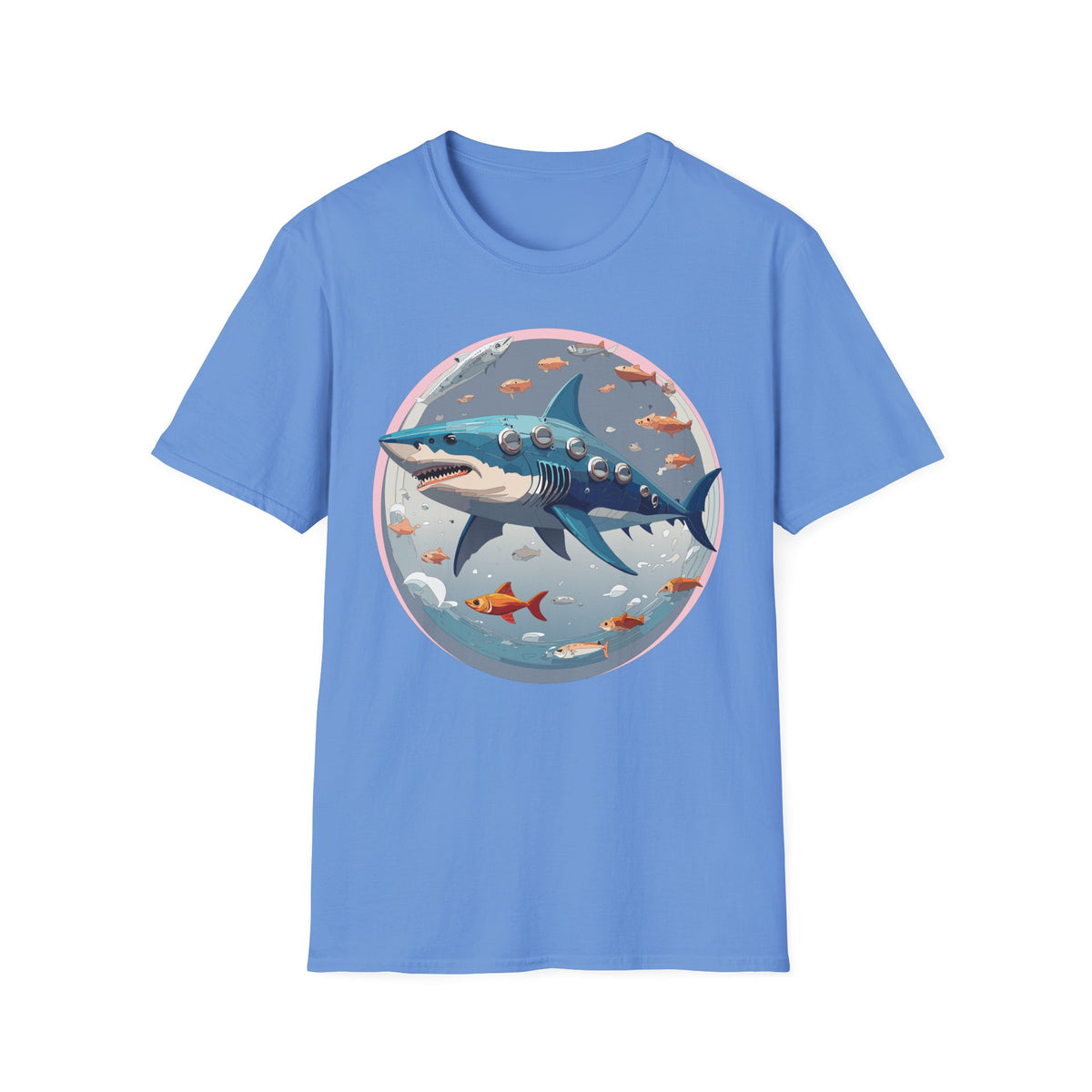 Steampunk Shark T-Shirt | Submarine Porthole Ocean Illustration