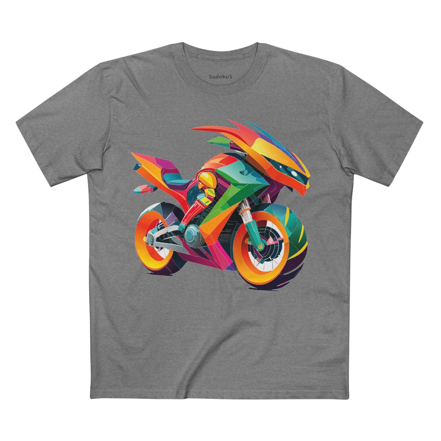 Moto Bike Graphic Unisex 100 Cotton Staple Tee 9