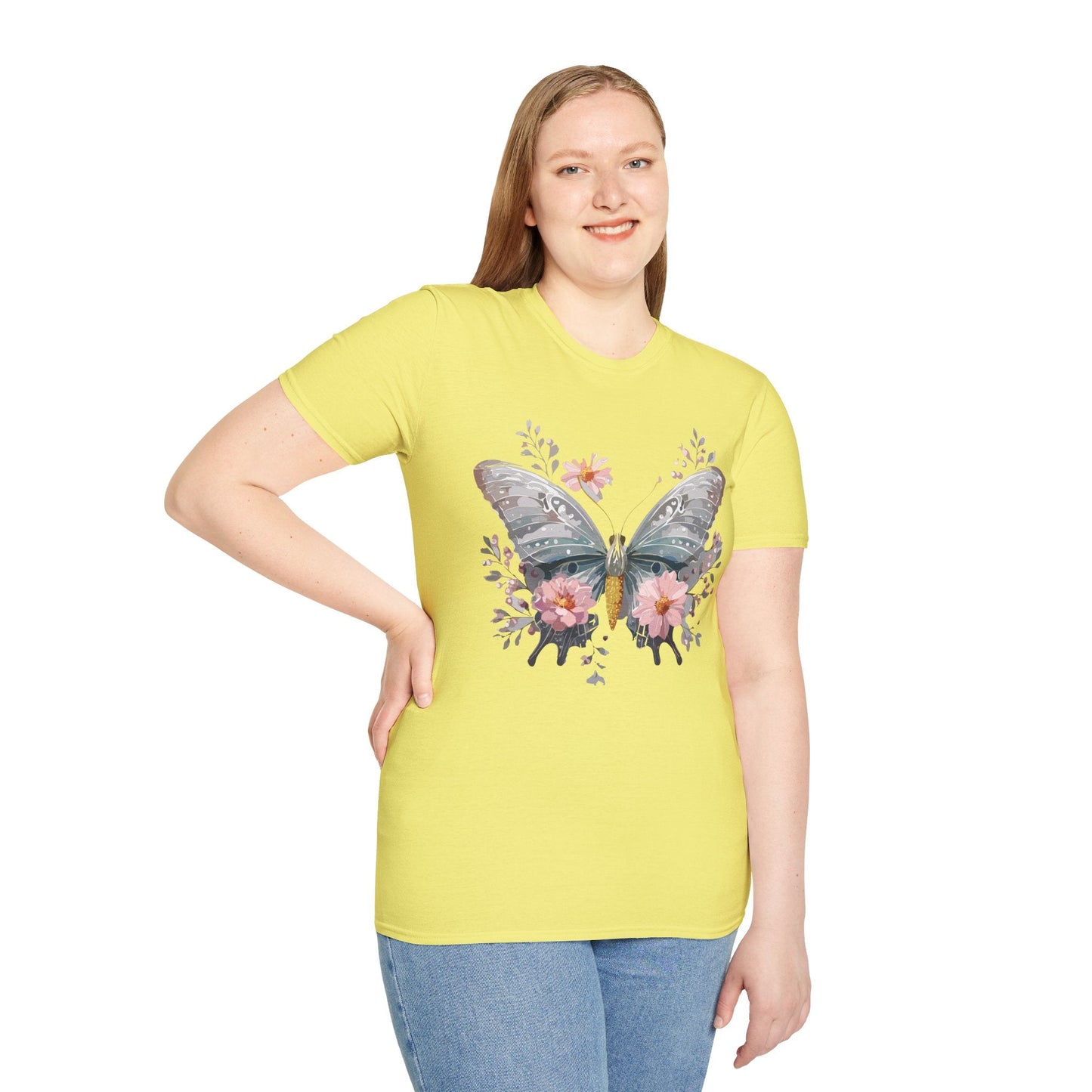 Butterfly Themed Unisex T Shirt Softstyle Monarch Gildan 64000 Ring Spun Cotton Tee