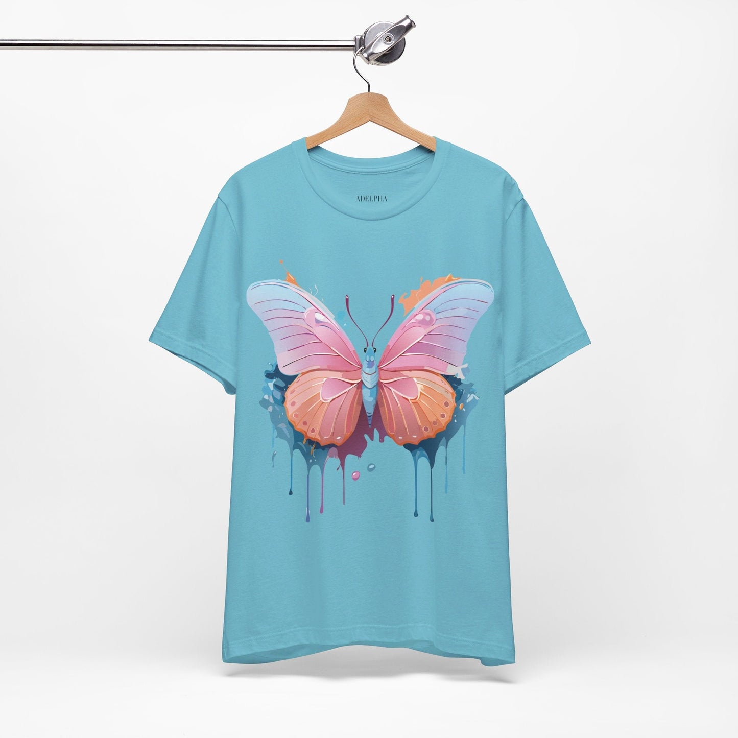 Butterfly Graphic Tee Unisex Short Sleeve Adelpha Vintage Art Shirt