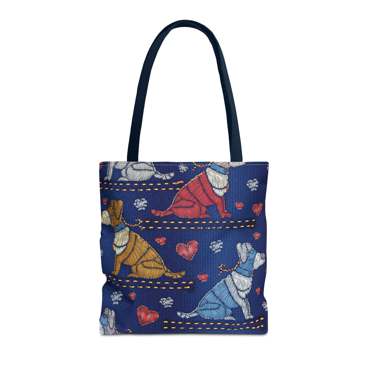 Love Day Graphic Design Denim Fabric Imitation Print Unisex Canvas Bag POLY 3 Sizes Tote Bag 201-14